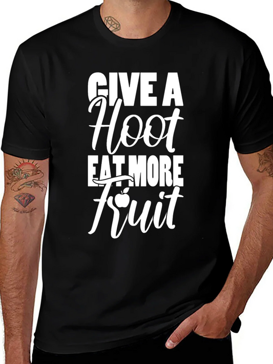 Camiseta Negra: Da un Hoot Come M¨¢s Fruta