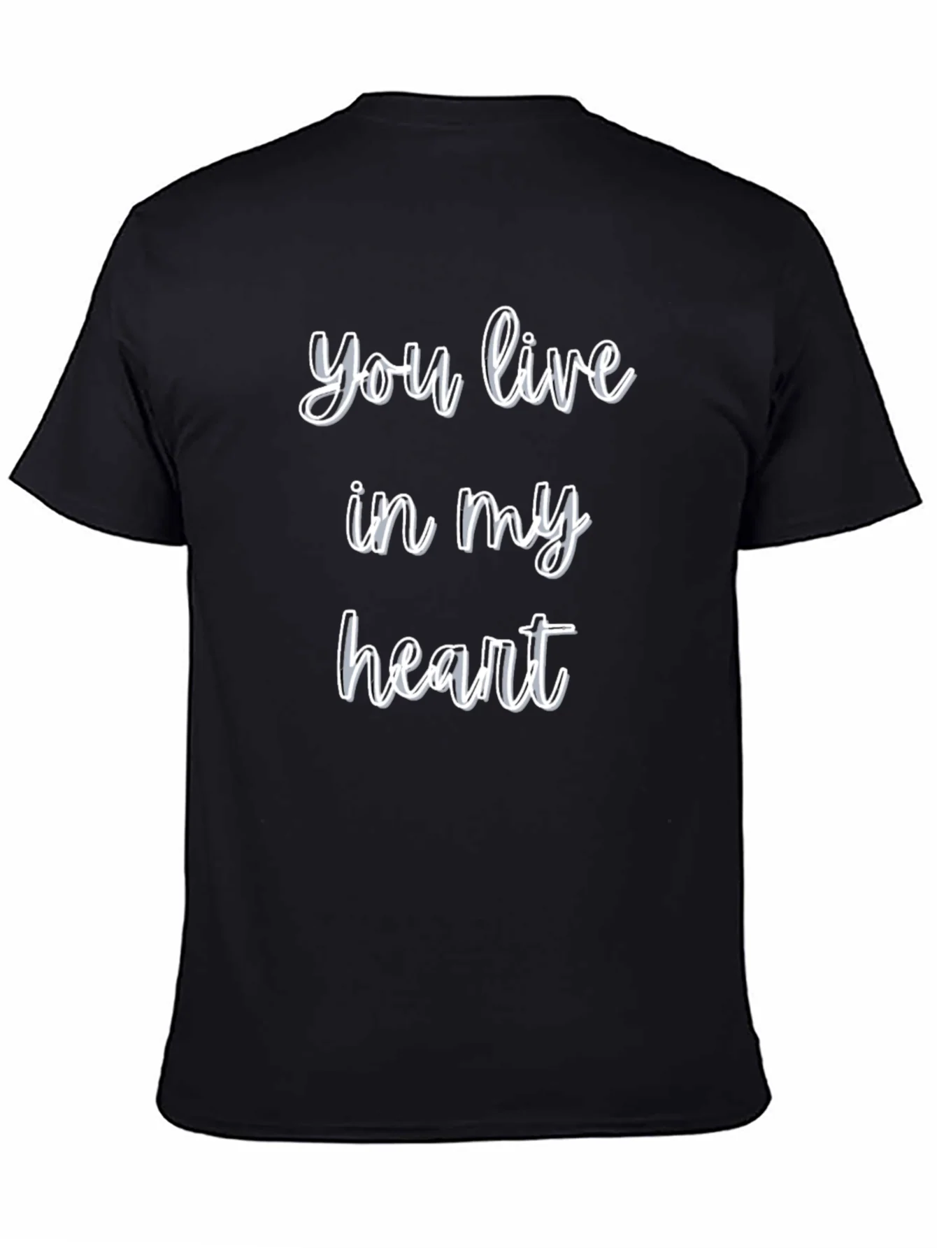 Camiseta Negra You live in my heart