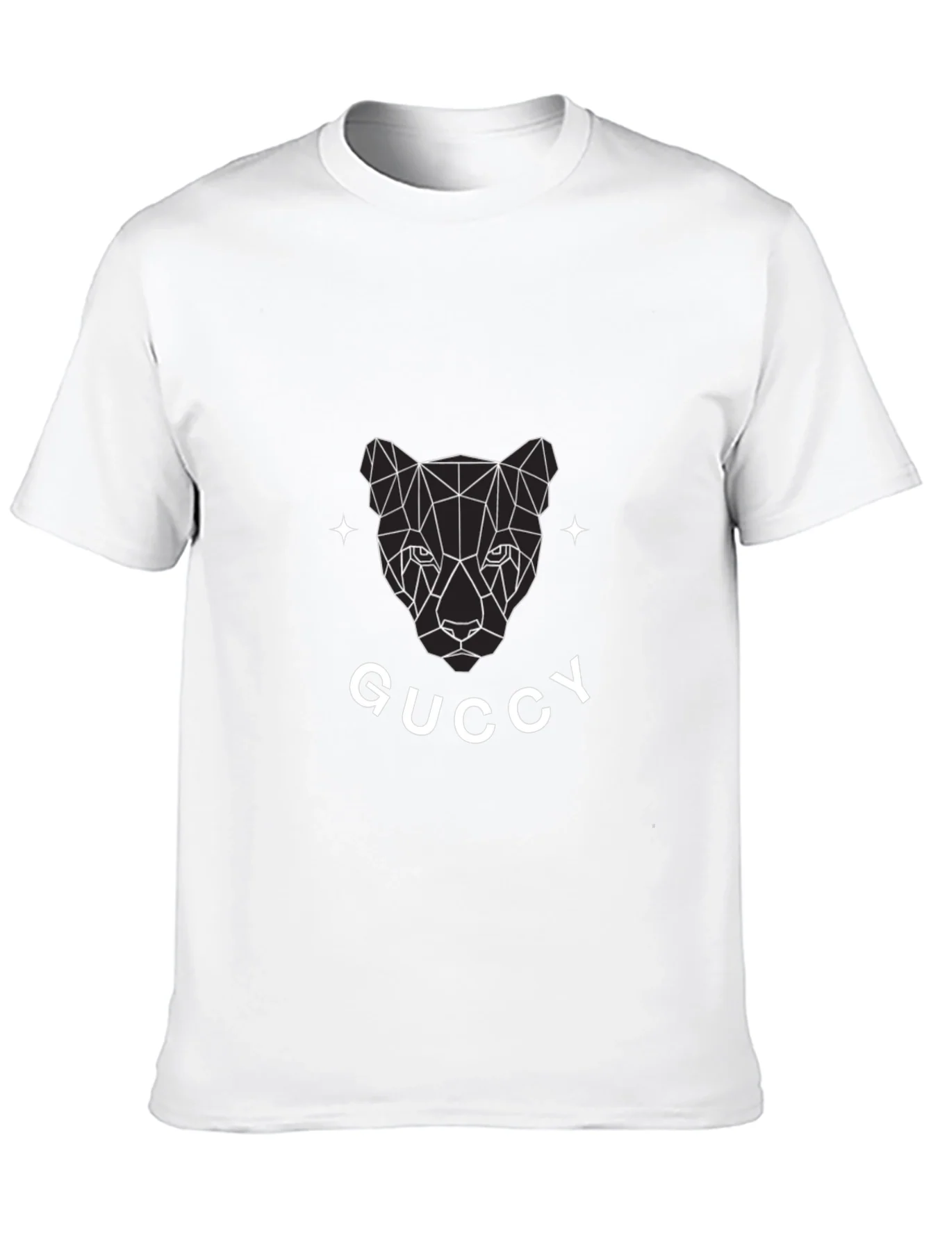 Camiseta Negra con Dise?o Gr¨¢fico Guccy