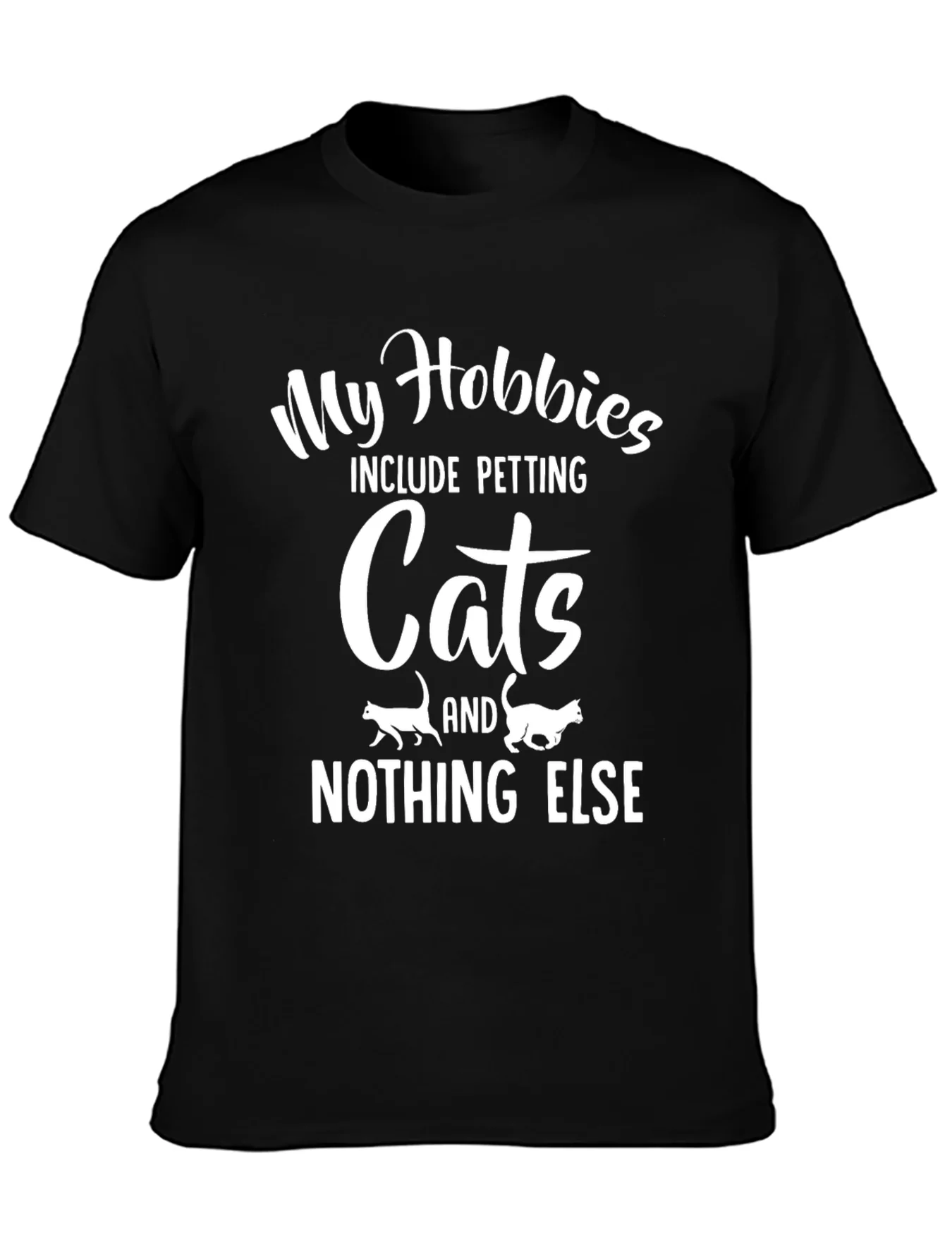 Camiseta Negra My Hobbies Include Petting Cats