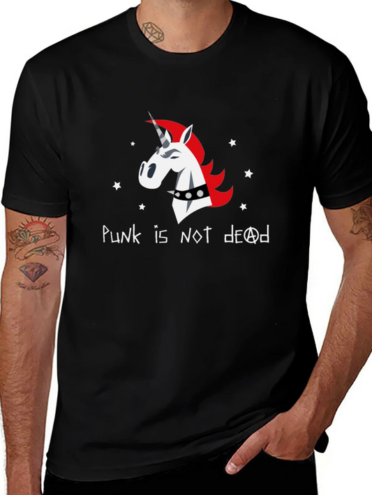 Camiseta Negra Unisex - Unicornio Punk