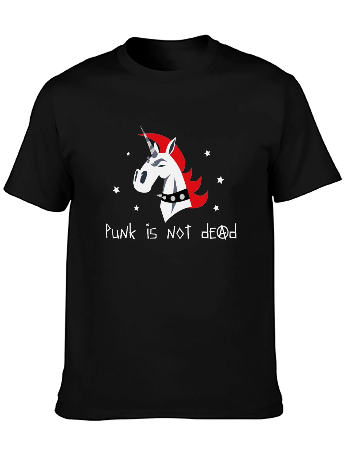 Camiseta Negra Unisex - Unicornio Punk