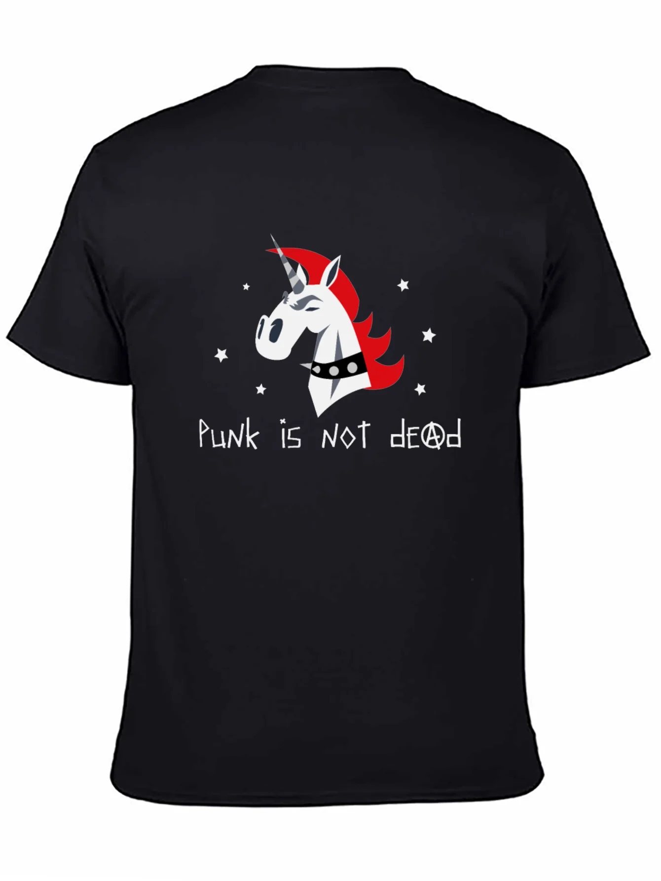 Camiseta Negra Unisex - Unicornio Punk