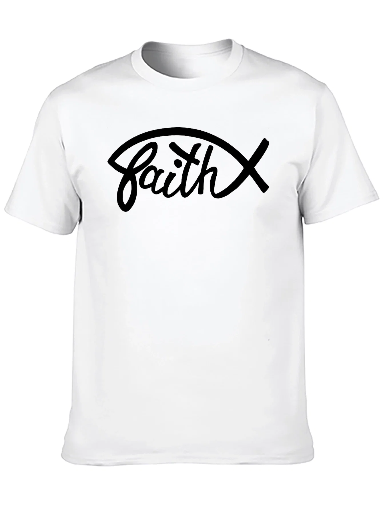 Rebbecca Faith Graphic Tee - Christian Fish Symbol Shirt
