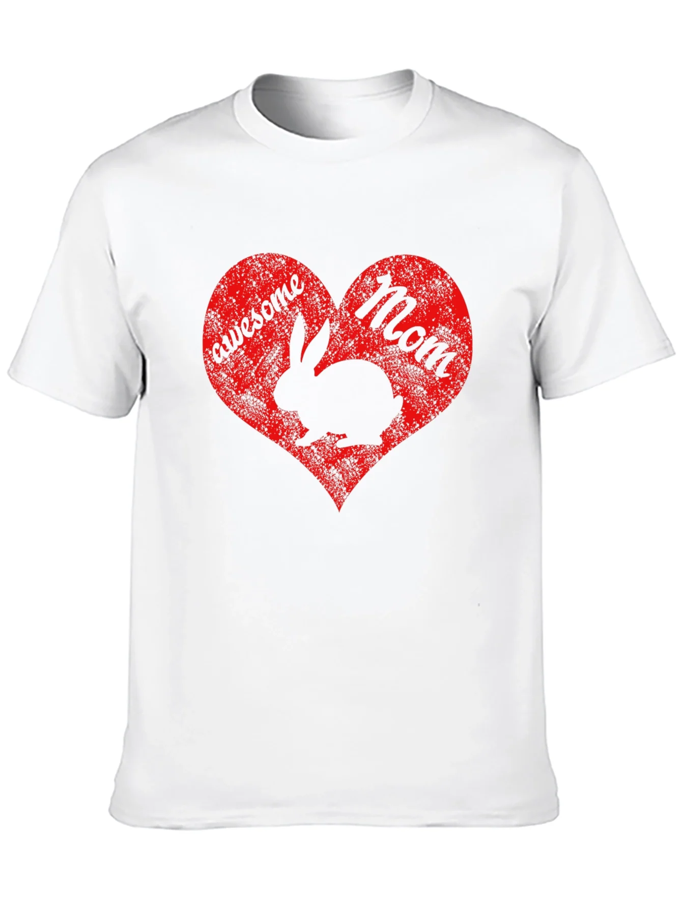 Rebbecca Awesome Mom Rabbit Heart Graphic T-Shirt