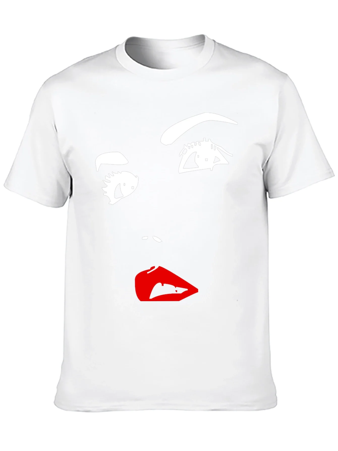 Camiseta Negra con Dise?o Abstracto de Rostro Femenino