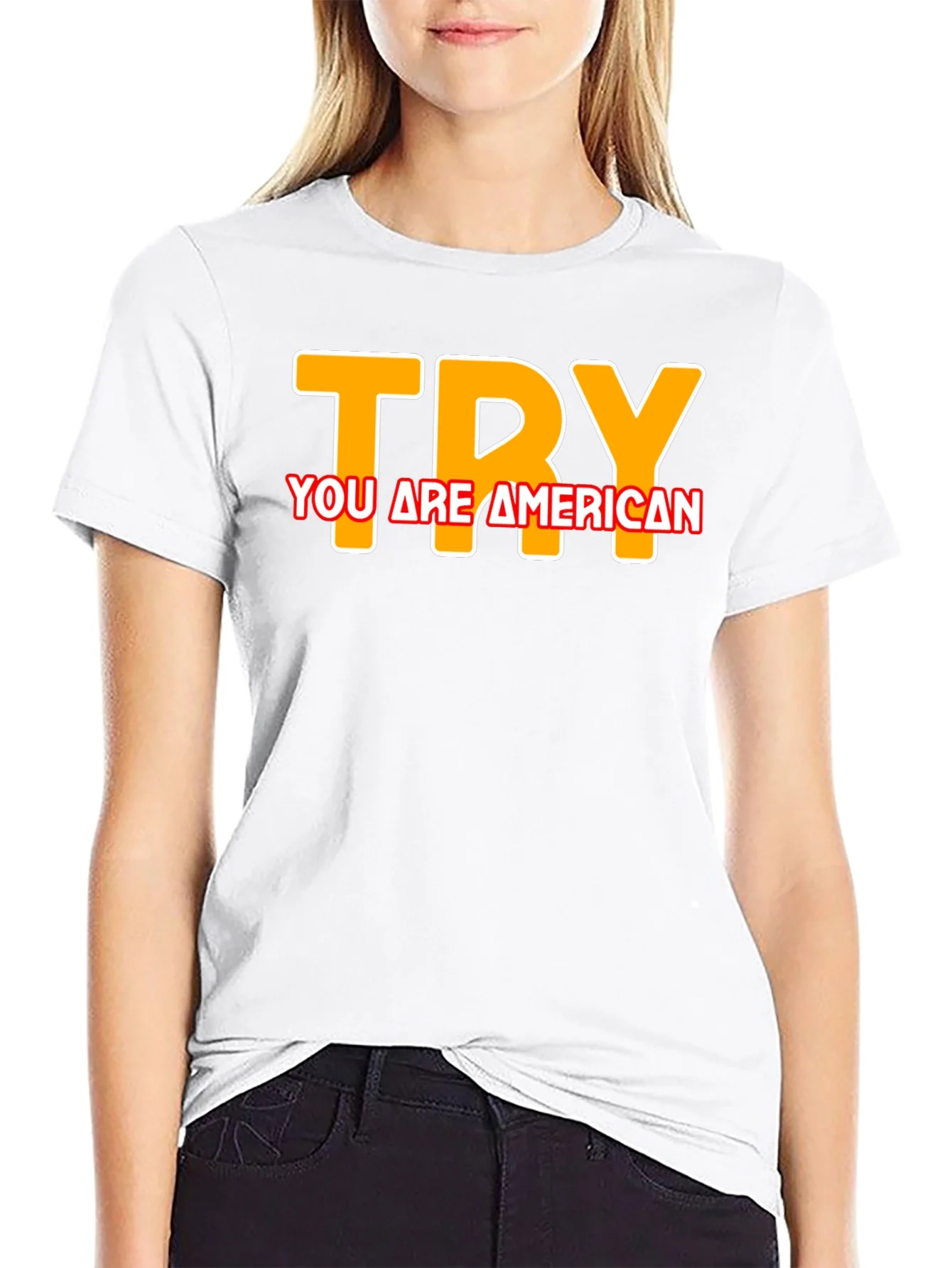 Camiseta Negra TRY You Are American
