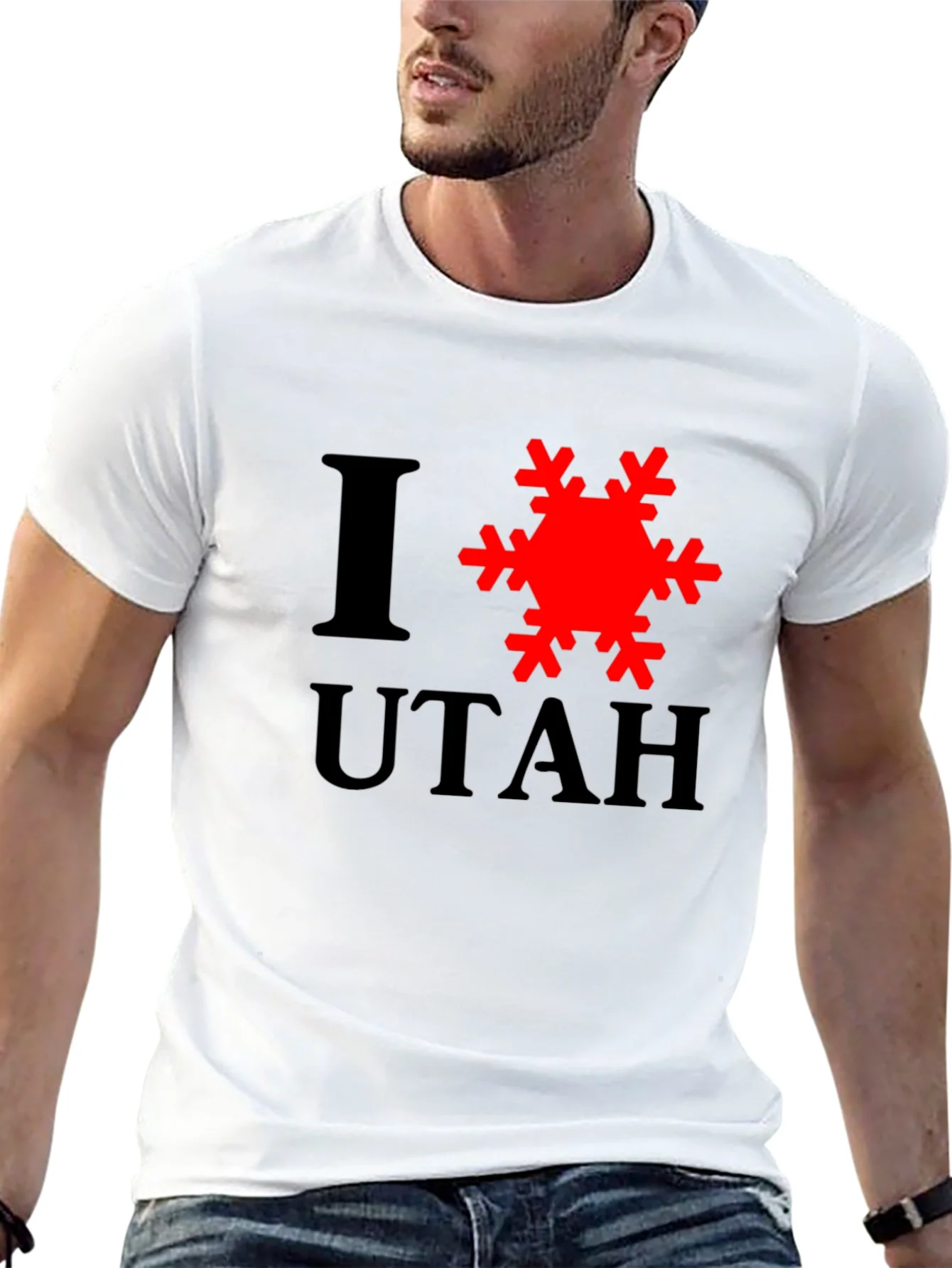 Rebbecca I Love Utah Snowflake Graphic T-Shirt - Black