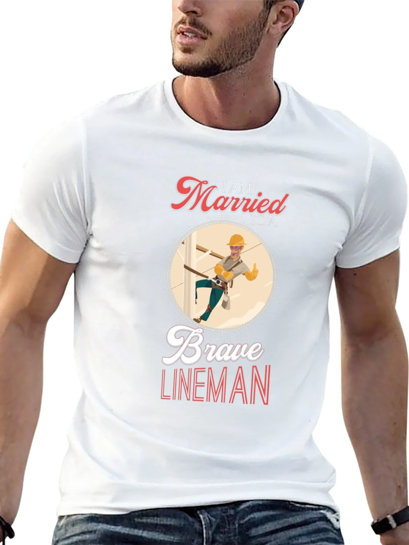 Rebbecca I AM MARRIED TO A Brave Lineman T-Shirt