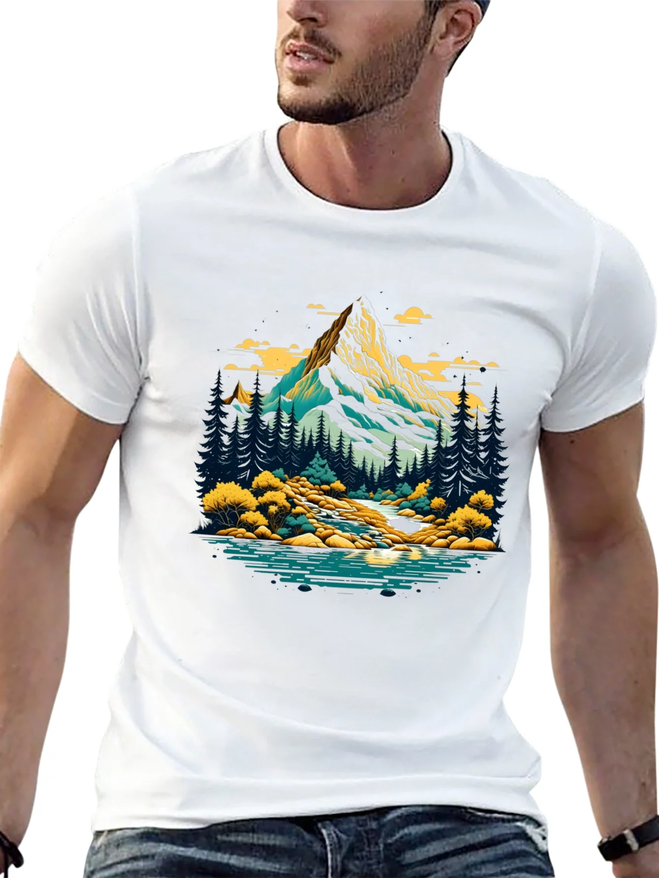 Rebbecca Mountain River Graphic T-Shirt