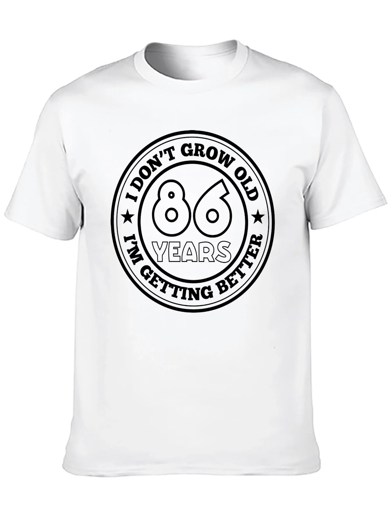 Camiseta Negra No envejezco mejoro con 86 a?os