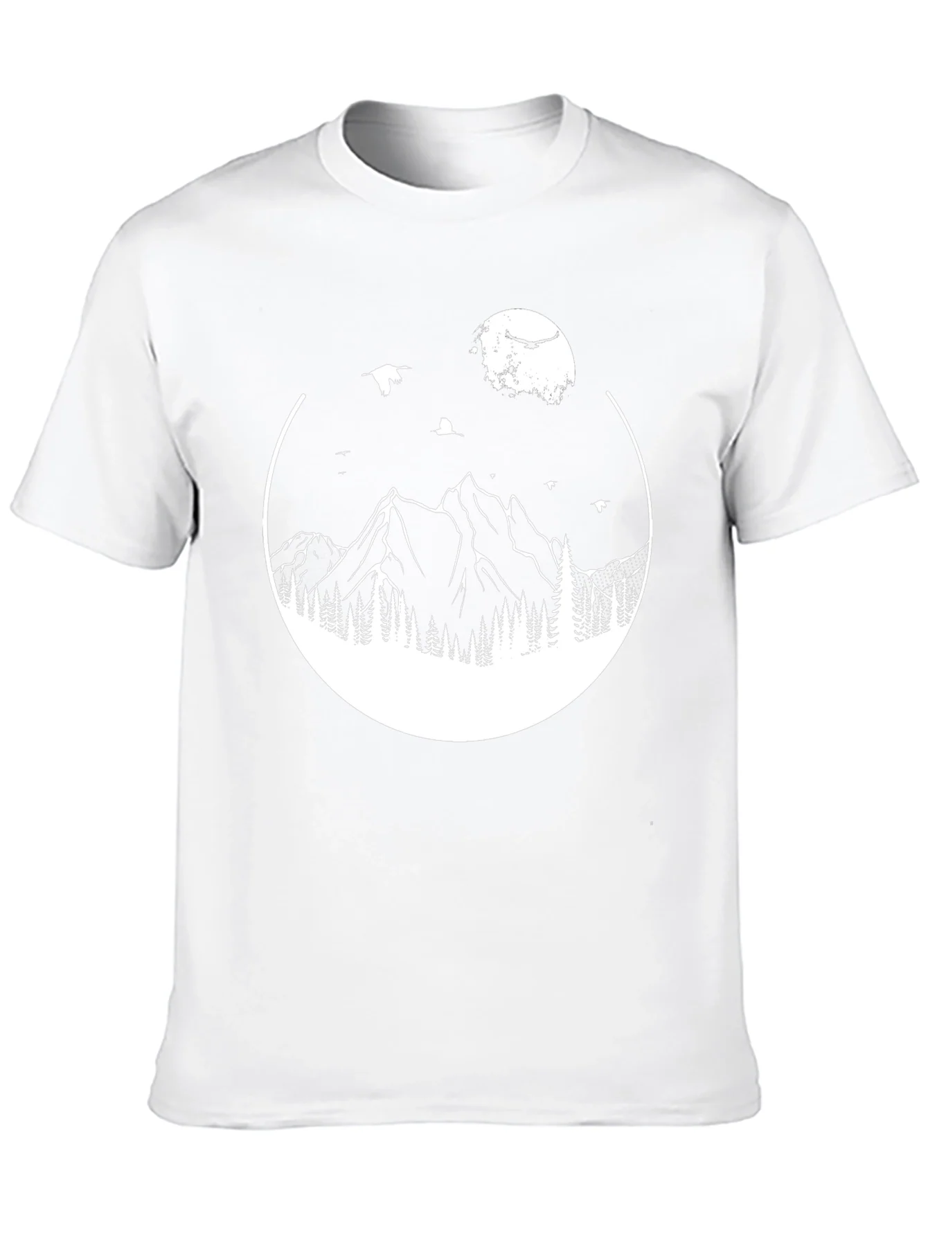 Camiseta Hombre Monta?a y Luna Dise?o Gr¨¢fico