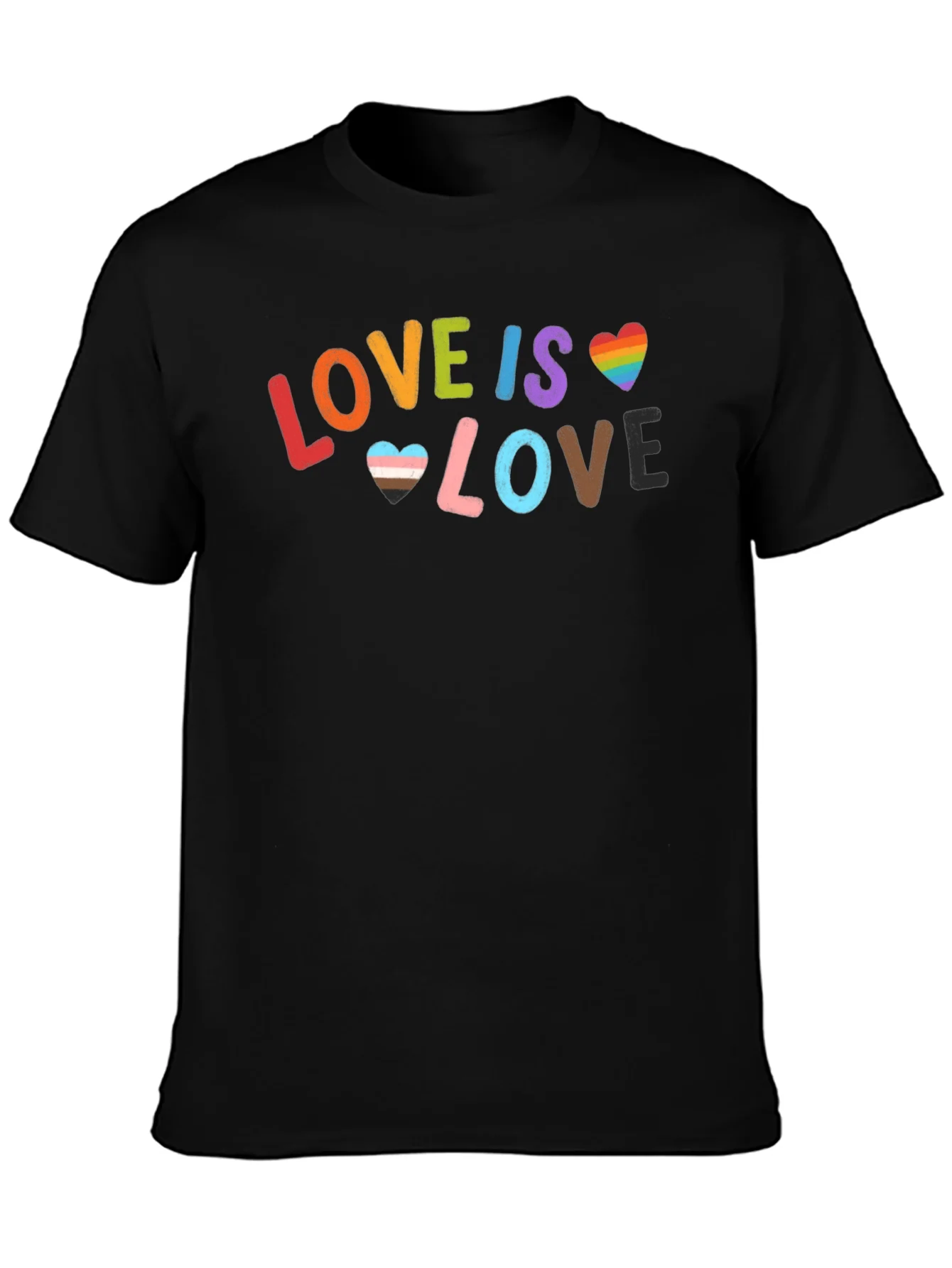 Camiseta Negra Love is Love para Orgullo LGBT
