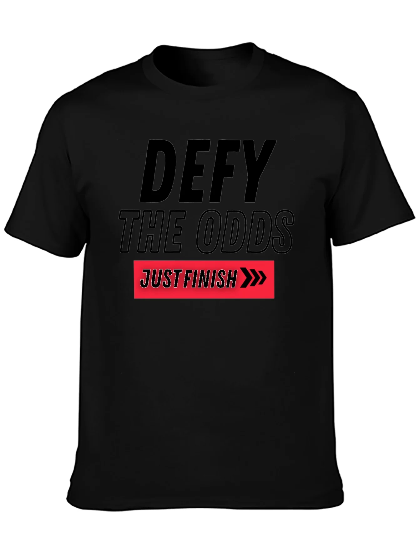Camiseta Negra Motivacional Defy The Odds