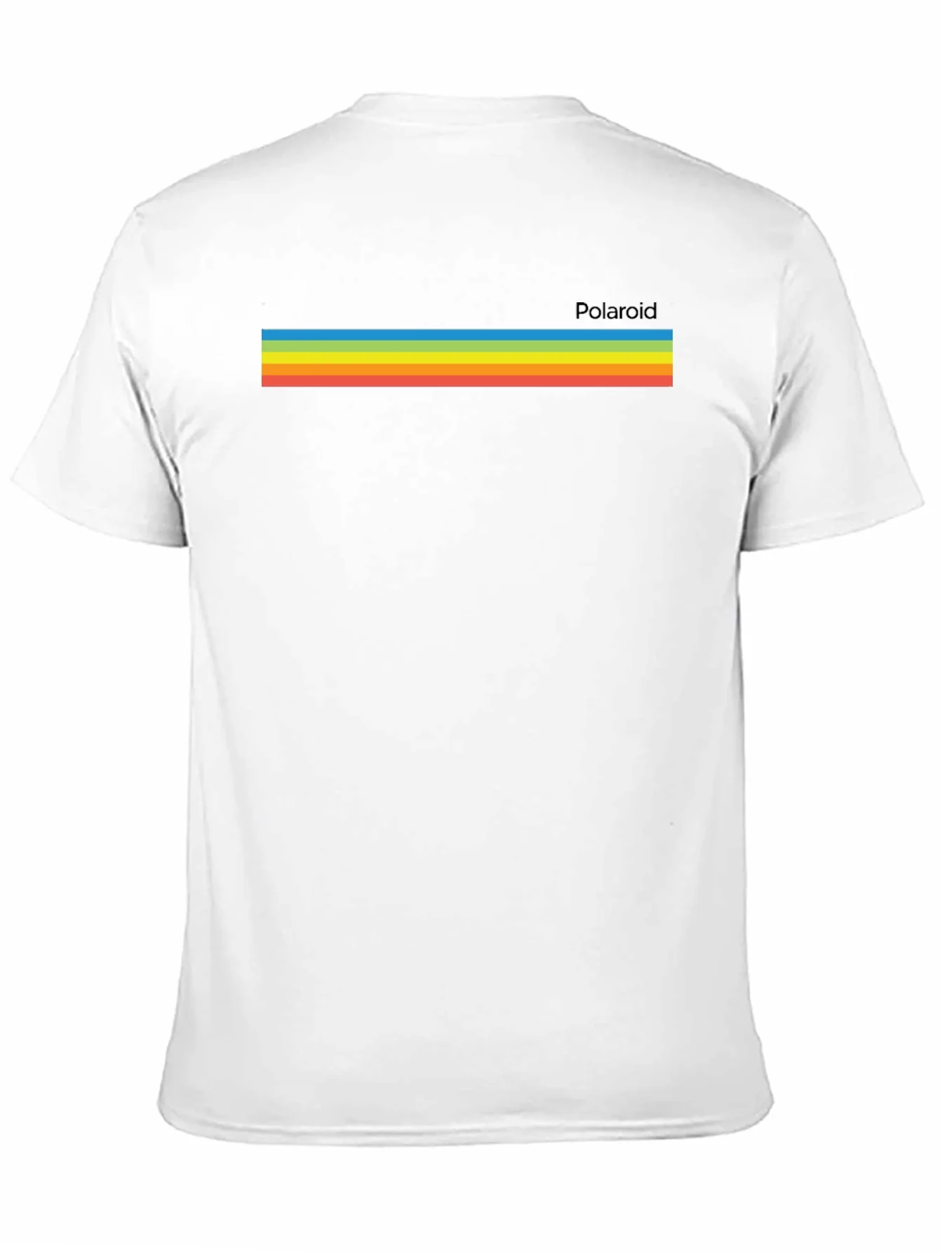 Camiseta Negra Retro con Dise?o de Rayas Polaroid