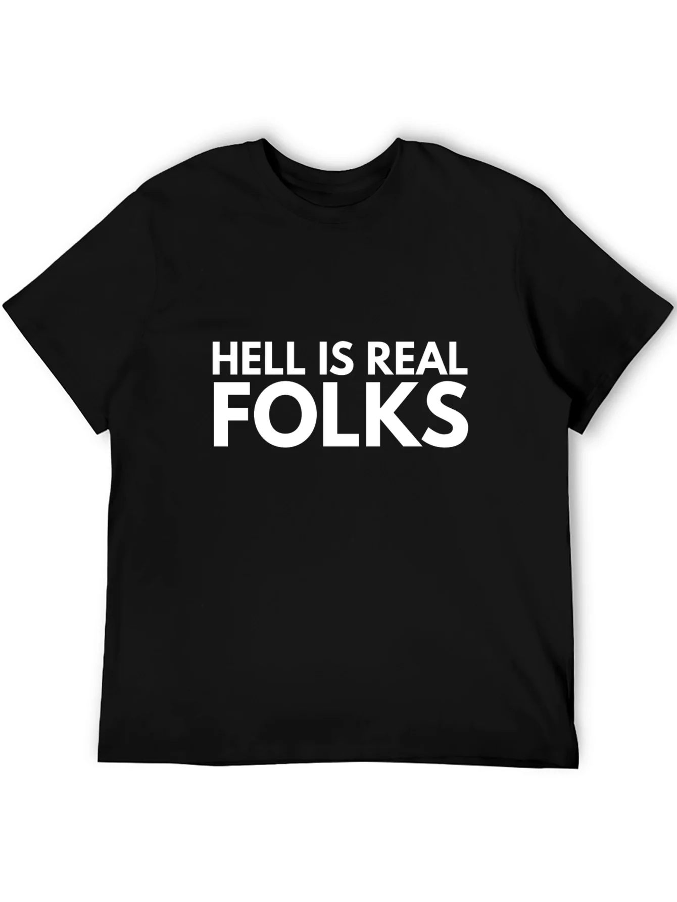 Camiseta Negra Hell is Real Folks