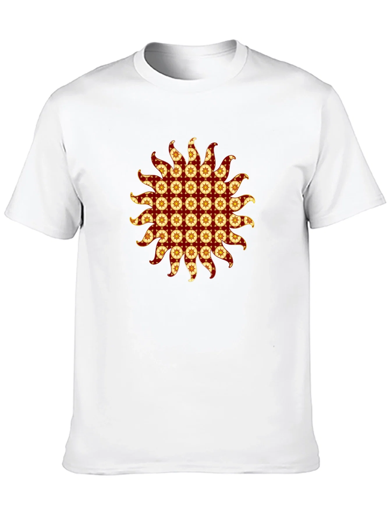 Rebbecca Stylish Black T-Shirt with Sunburst Graphic