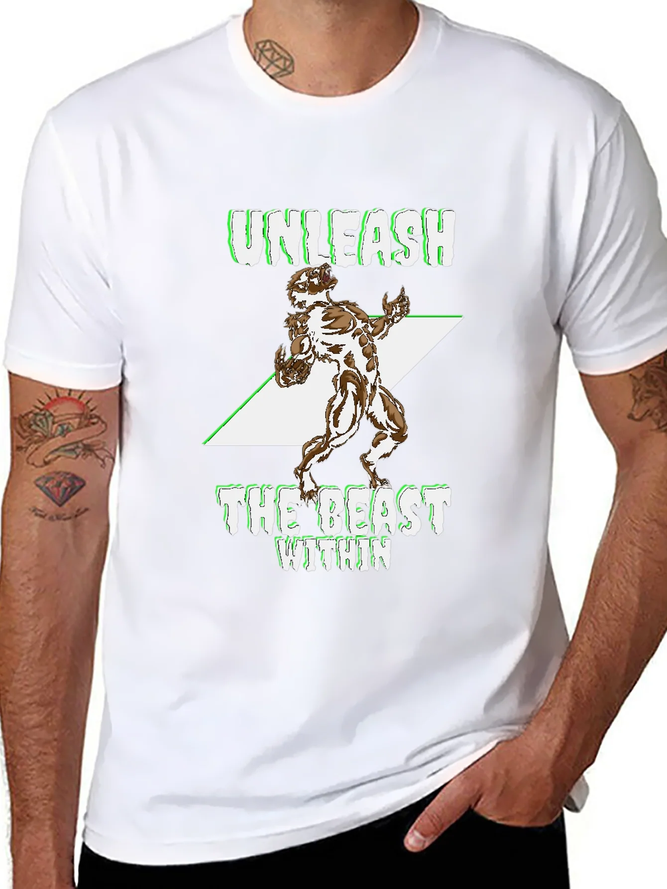 Camiseta Negra Hombre Unleash The Beast Within