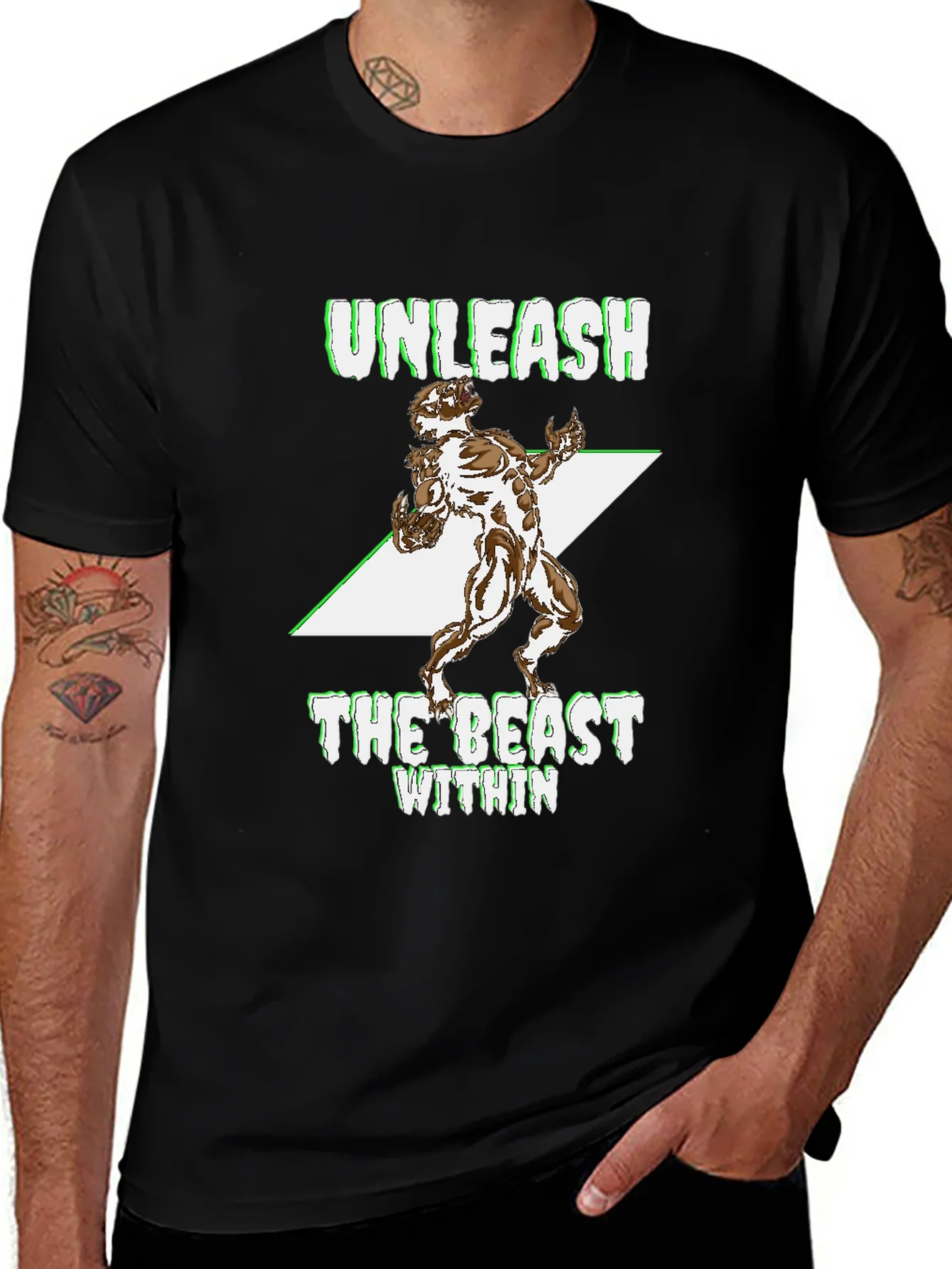 Camiseta Negra Hombre Unleash The Beast Within