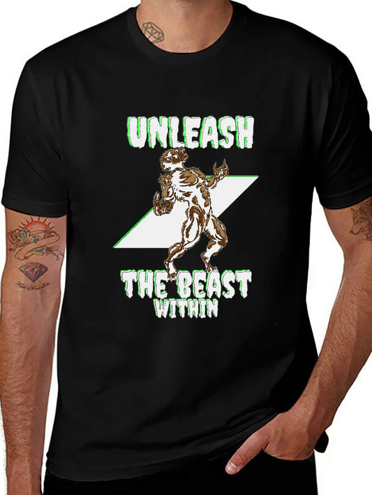 Camiseta Negra Hombre Unleash The Beast Within
