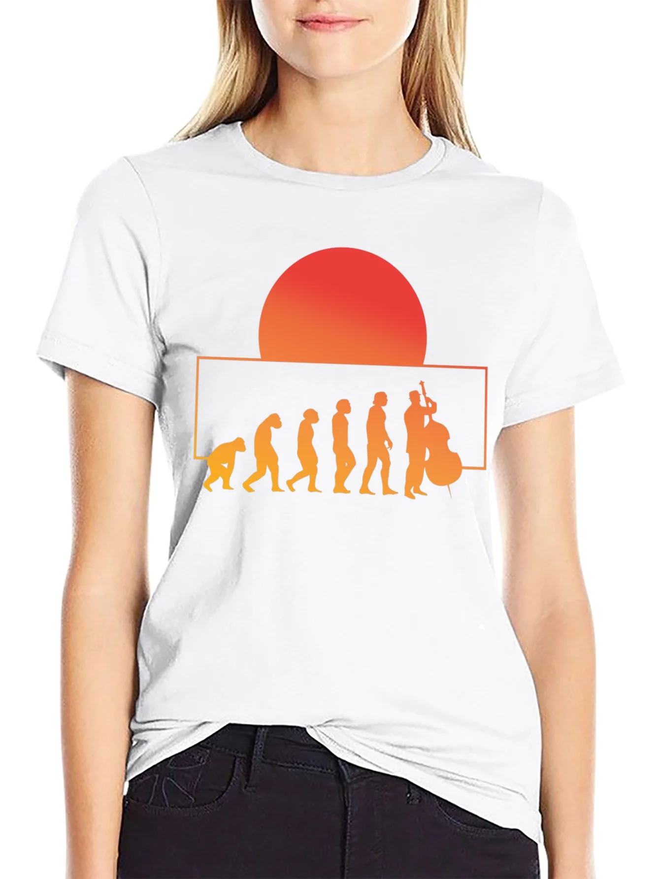 Camiseta Hombre Evoluci¨®n M¨²sico Bajo El¨¦ctrico Atardecer