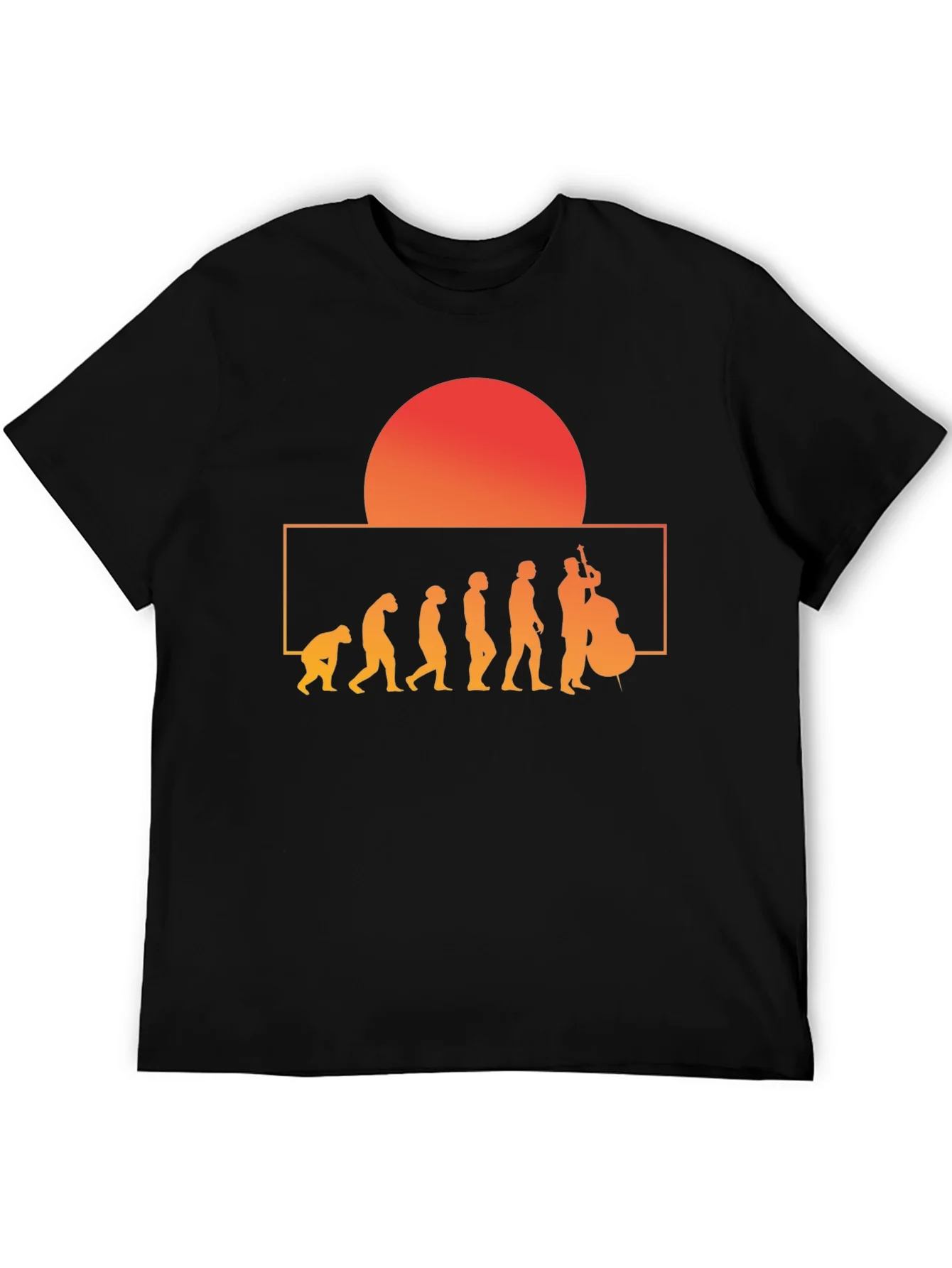 Camiseta Hombre Evoluci¨®n M¨²sico Bajo El¨¦ctrico Atardecer