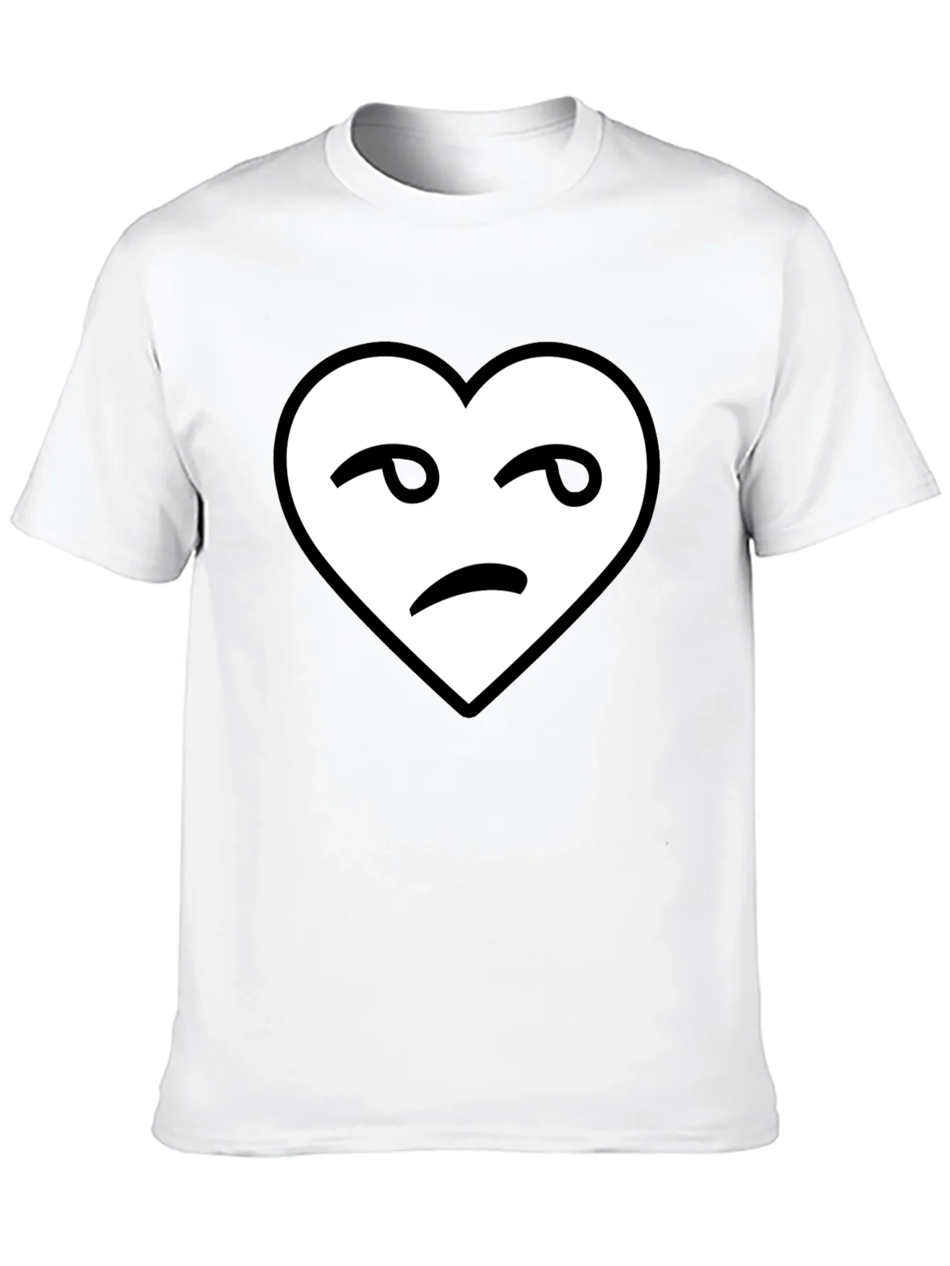 Camiseta Negra Coraz¨®n con Cara Desconfiada