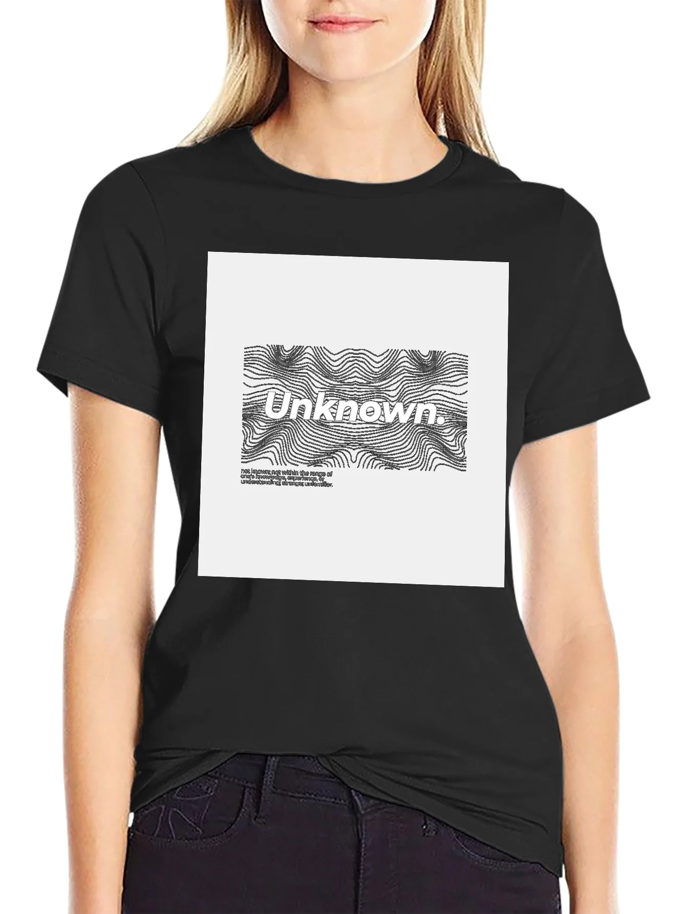 Camiseta Negra Unknown Dise?o Abstracto