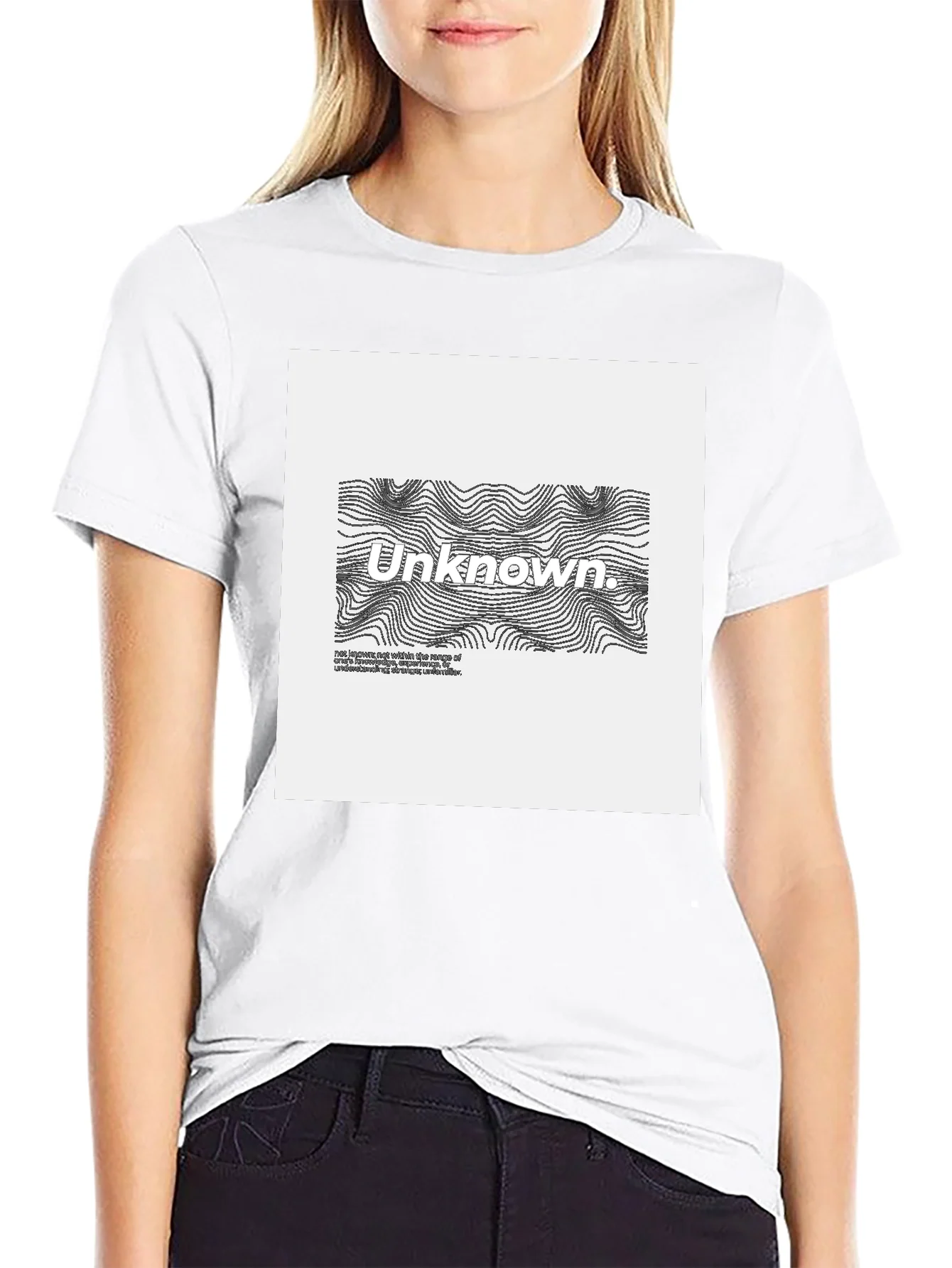 Camiseta Negra Unknown Dise?o Abstracto
