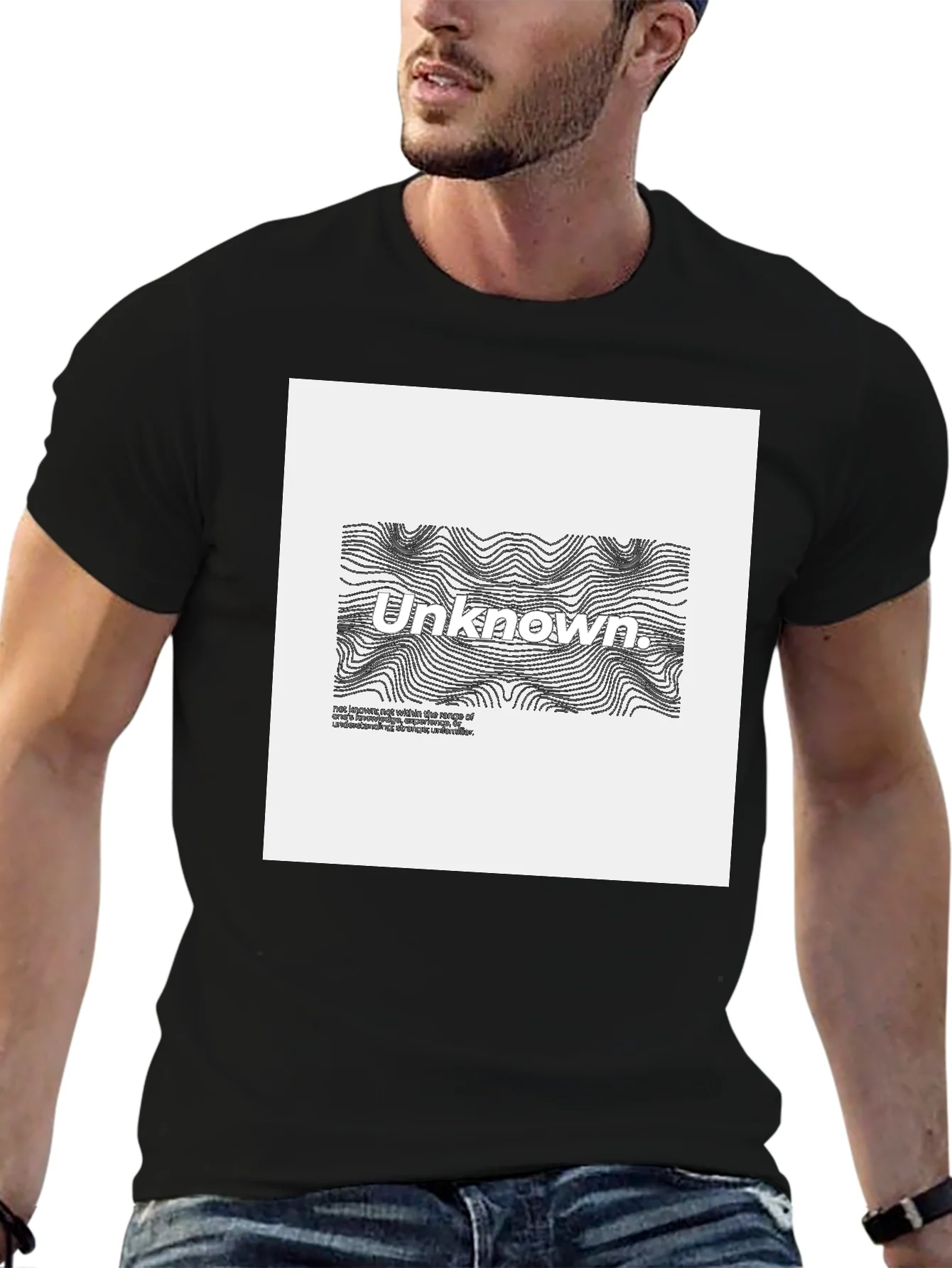 Camiseta Negra Unknown Dise?o Abstracto