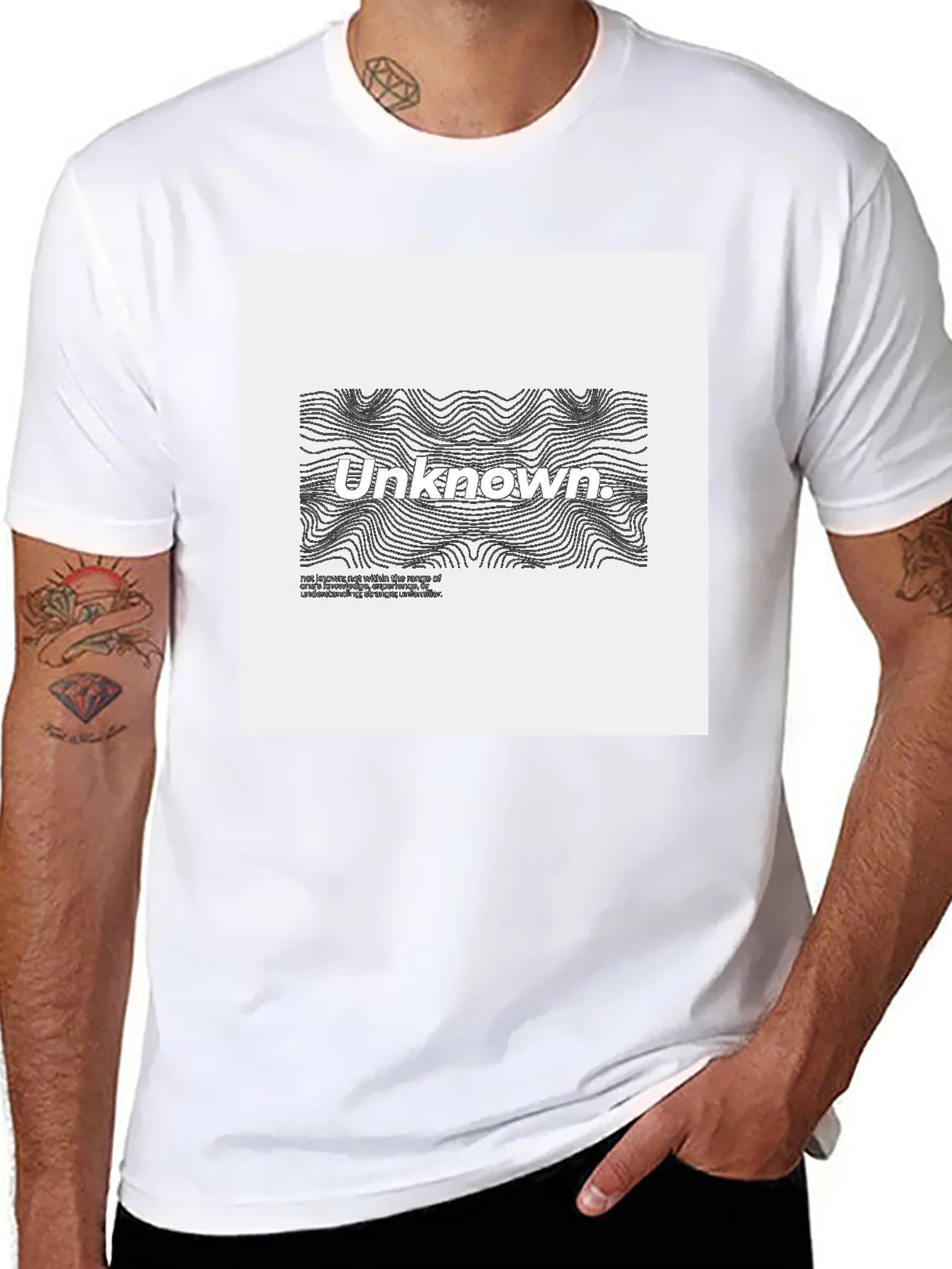 Camiseta Negra Unknown Dise?o Abstracto