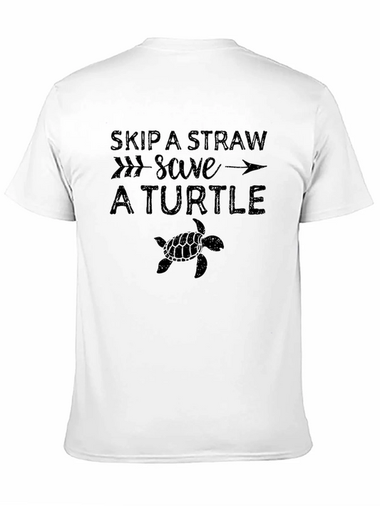 Camiseta Negra: Salva a una Tortuga Sin Pajitas