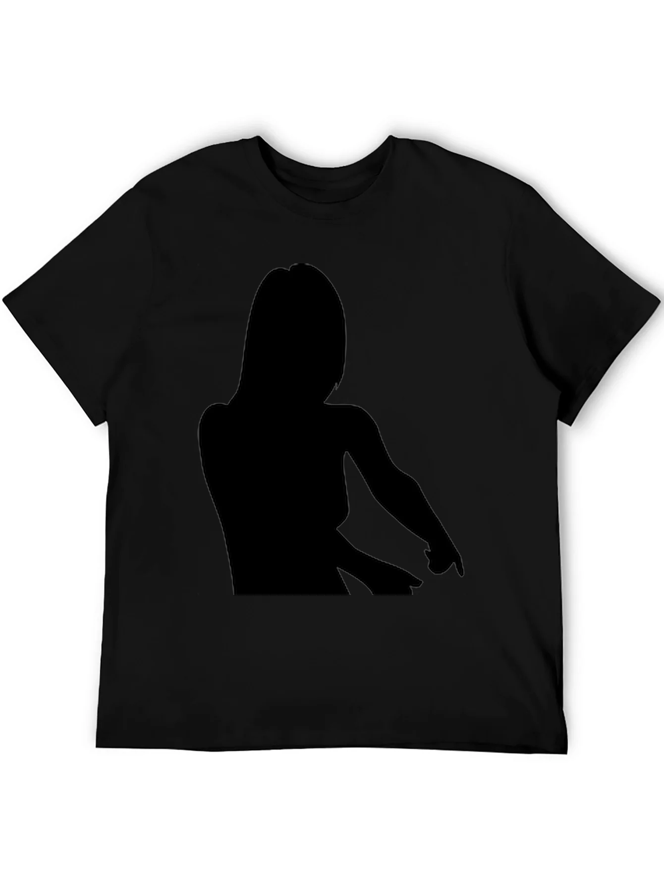 Camiseta Negra Silueta Mujer - Estilo Casual