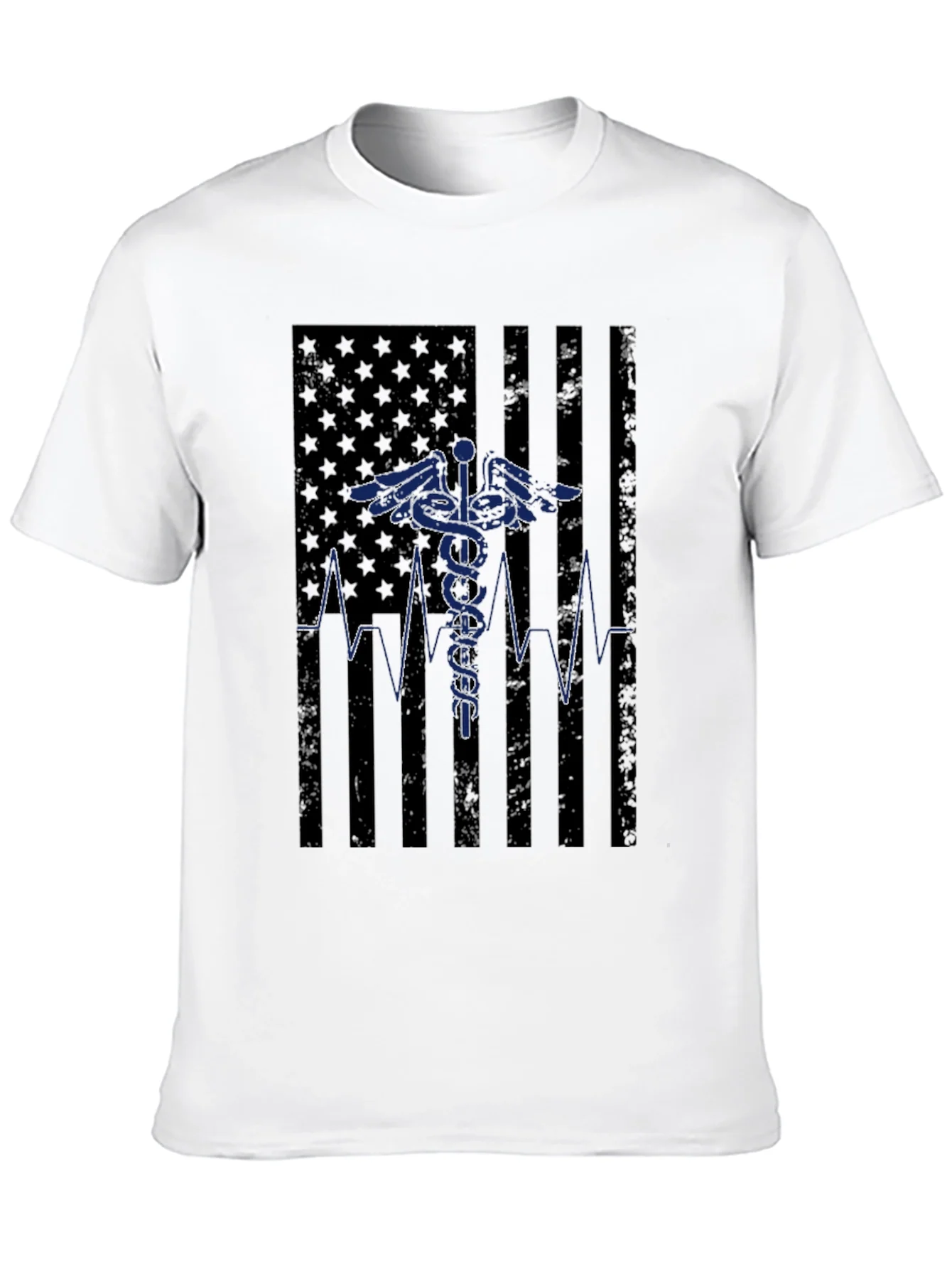 Camiseta Negra M¨¦dica Bandera USA