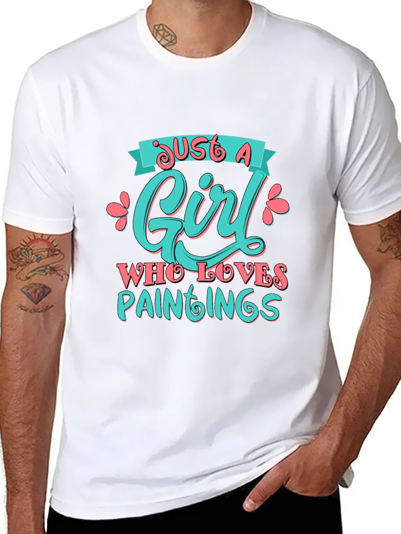 Camiseta Negra Just a Girl Who Loves Paintings