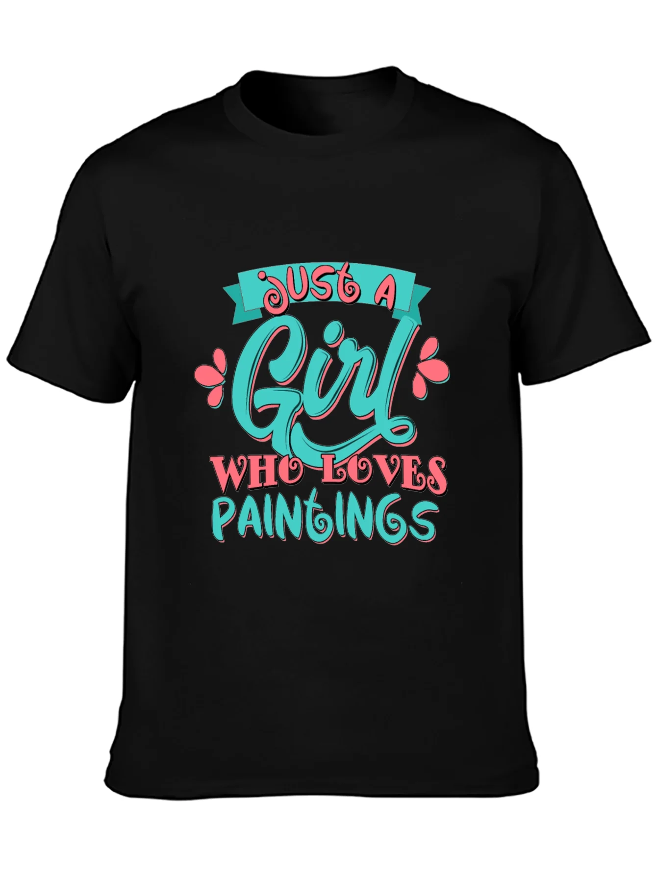 Camiseta Negra Just a Girl Who Loves Paintings