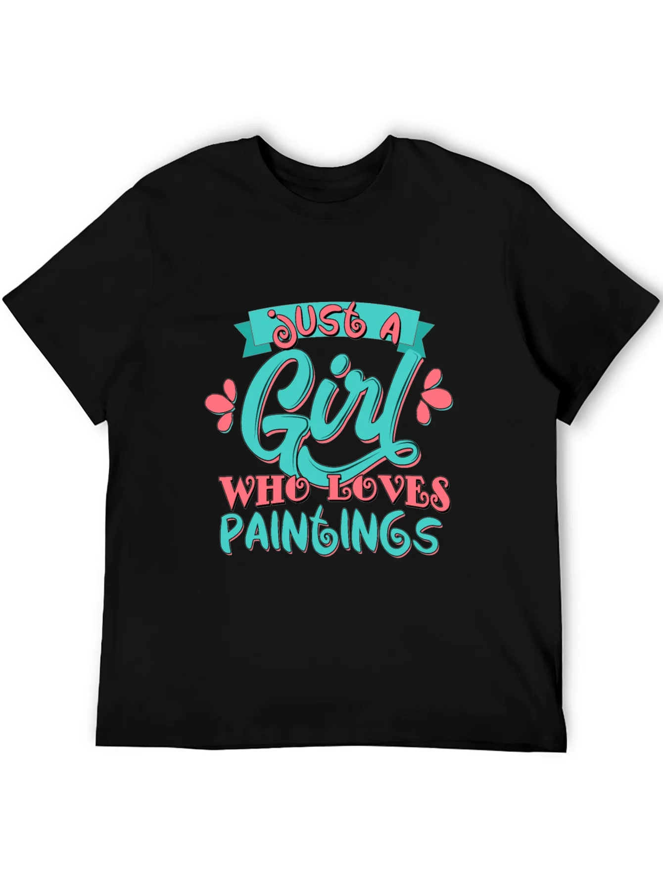 Camiseta Negra Just a Girl Who Loves Paintings