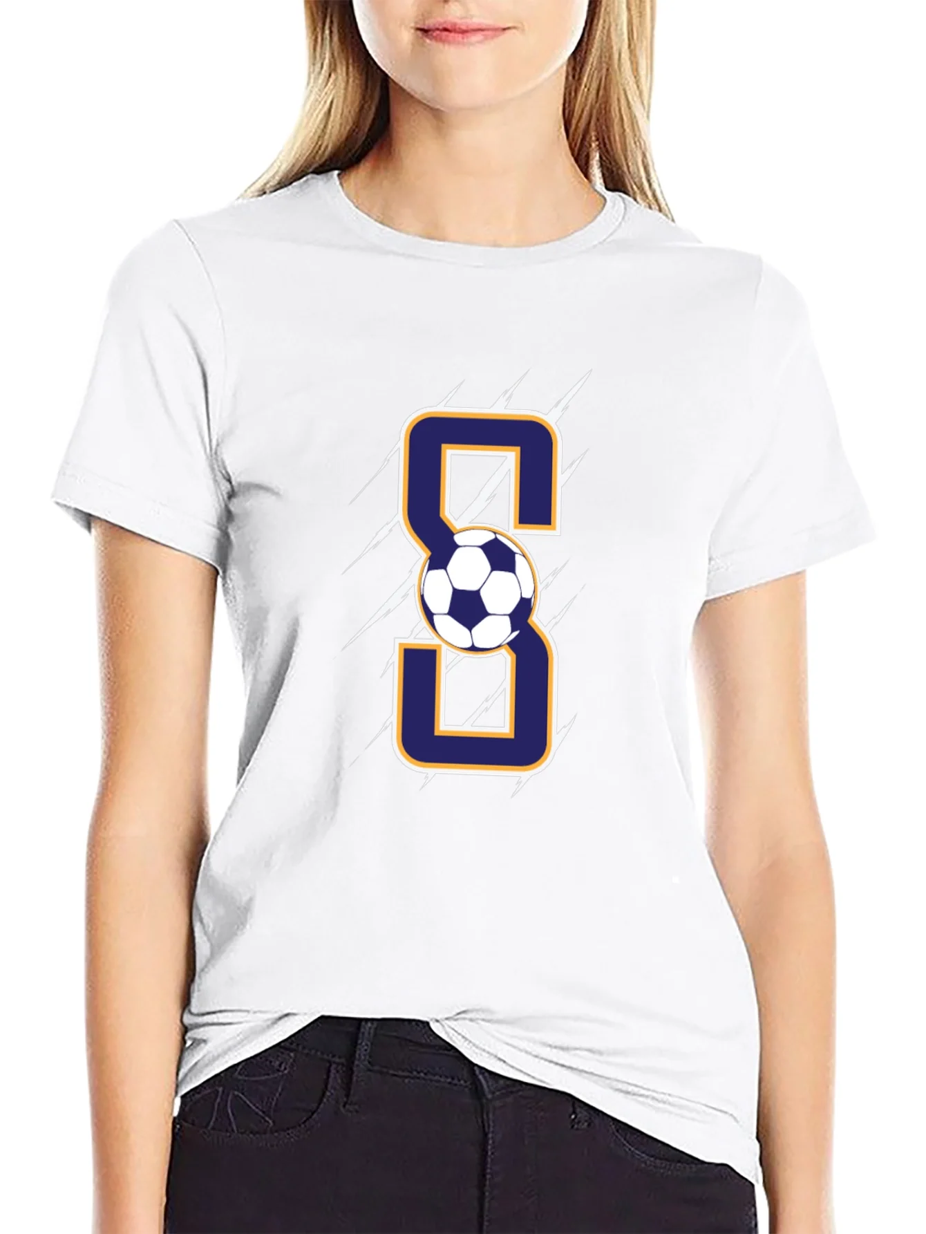 Camiseta Negra F¨²tbol N¨²mero 8