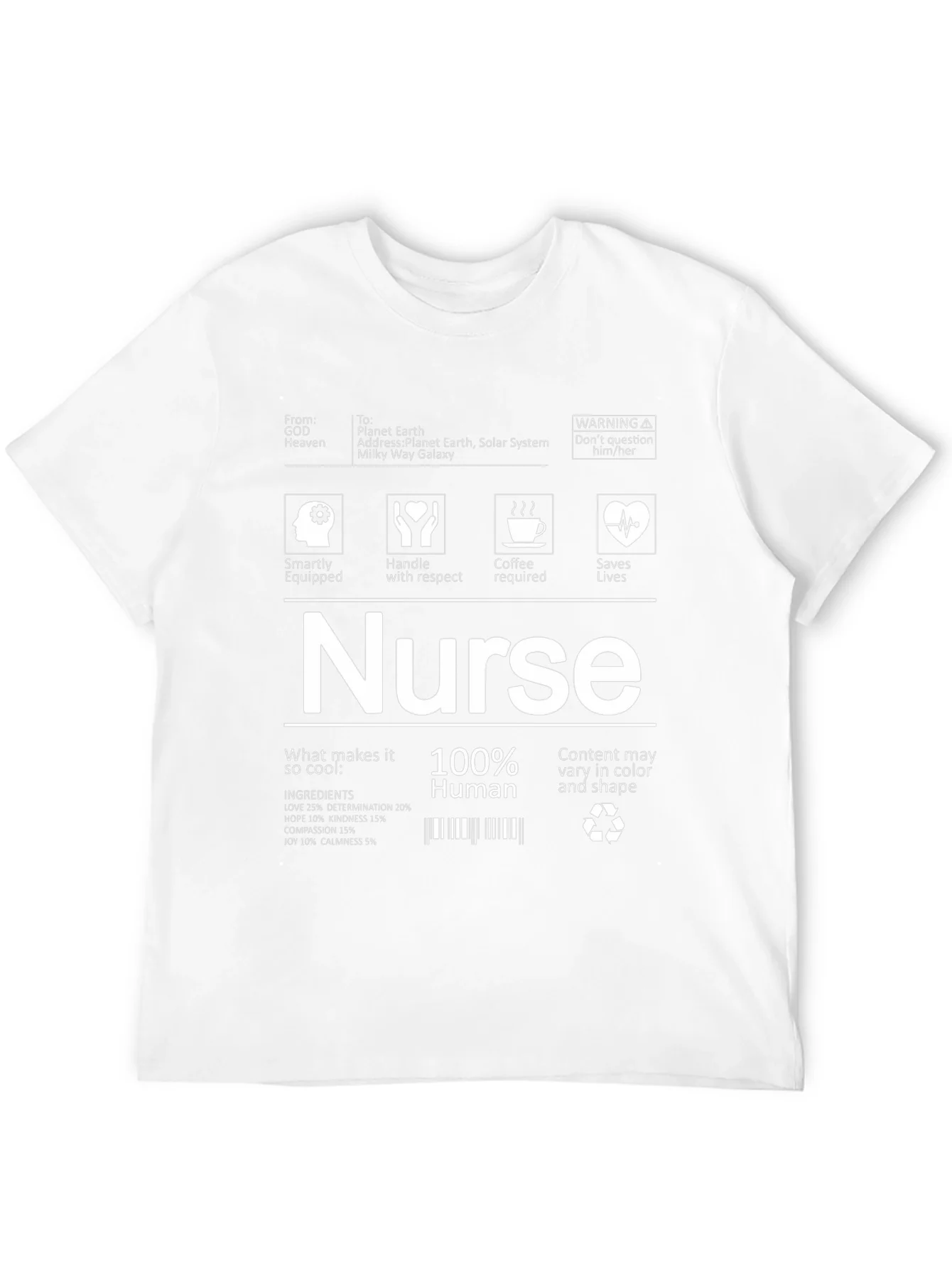 Camiseta Negra Nurse 100% Humano