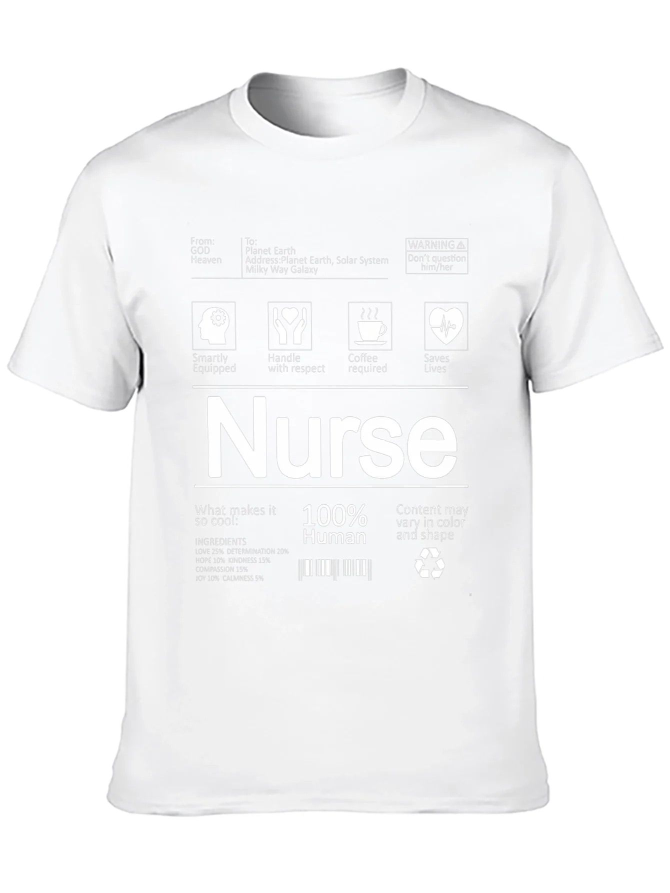 Camiseta Negra Nurse 100% Humano