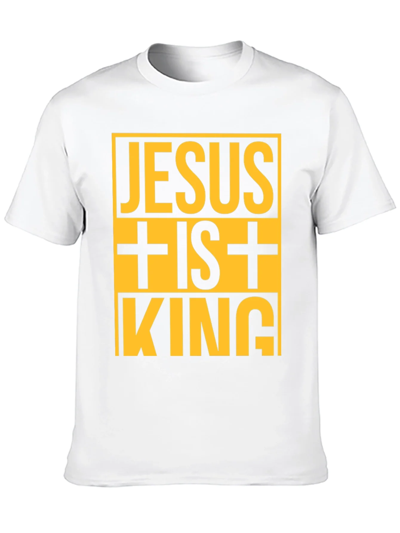 Camiseta Negra Jes¨²s Es Rey con Dise?o Amarillo
