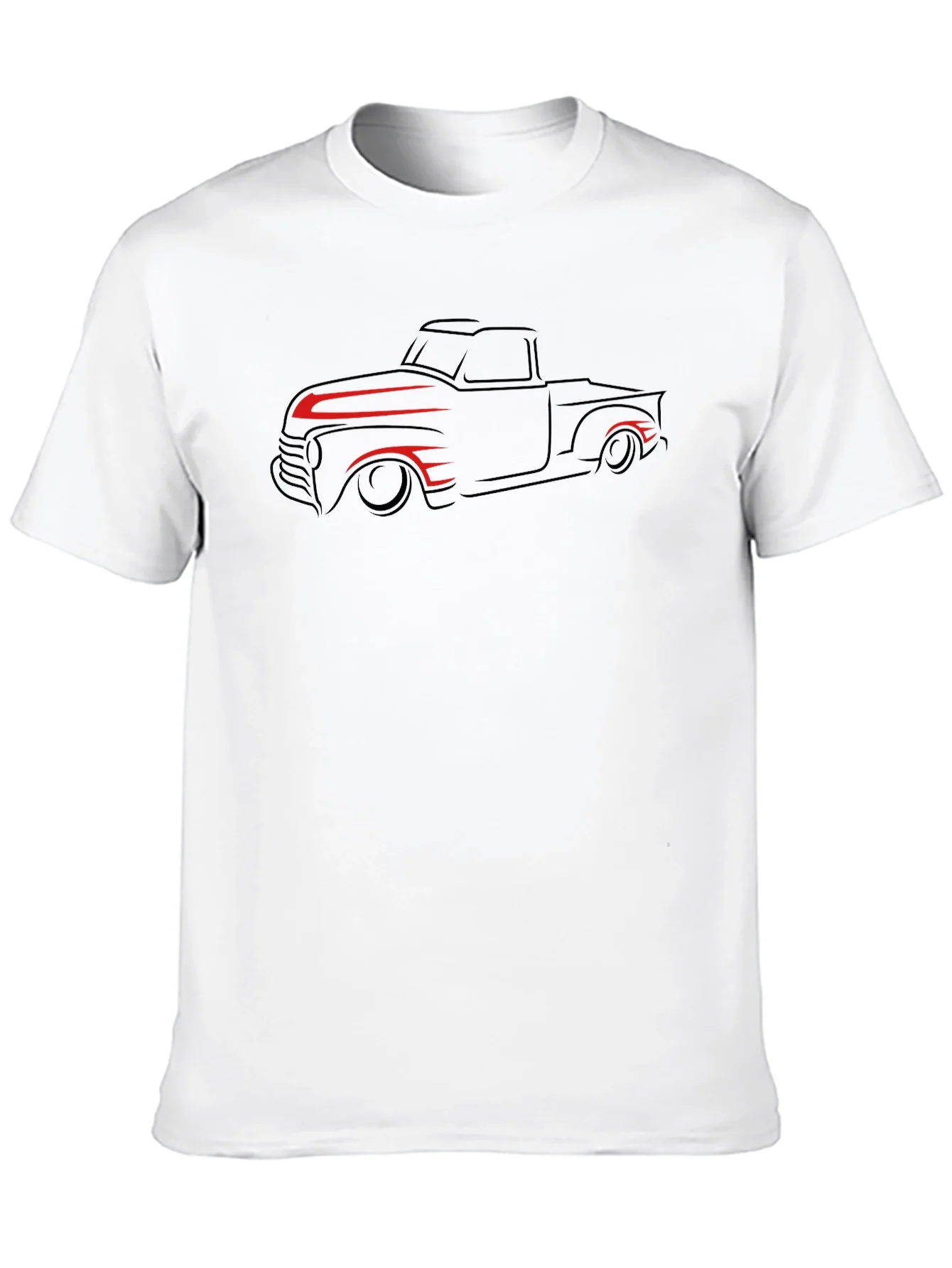 Camiseta Negra con Dise?o de Camioneta Cl¨¢sica