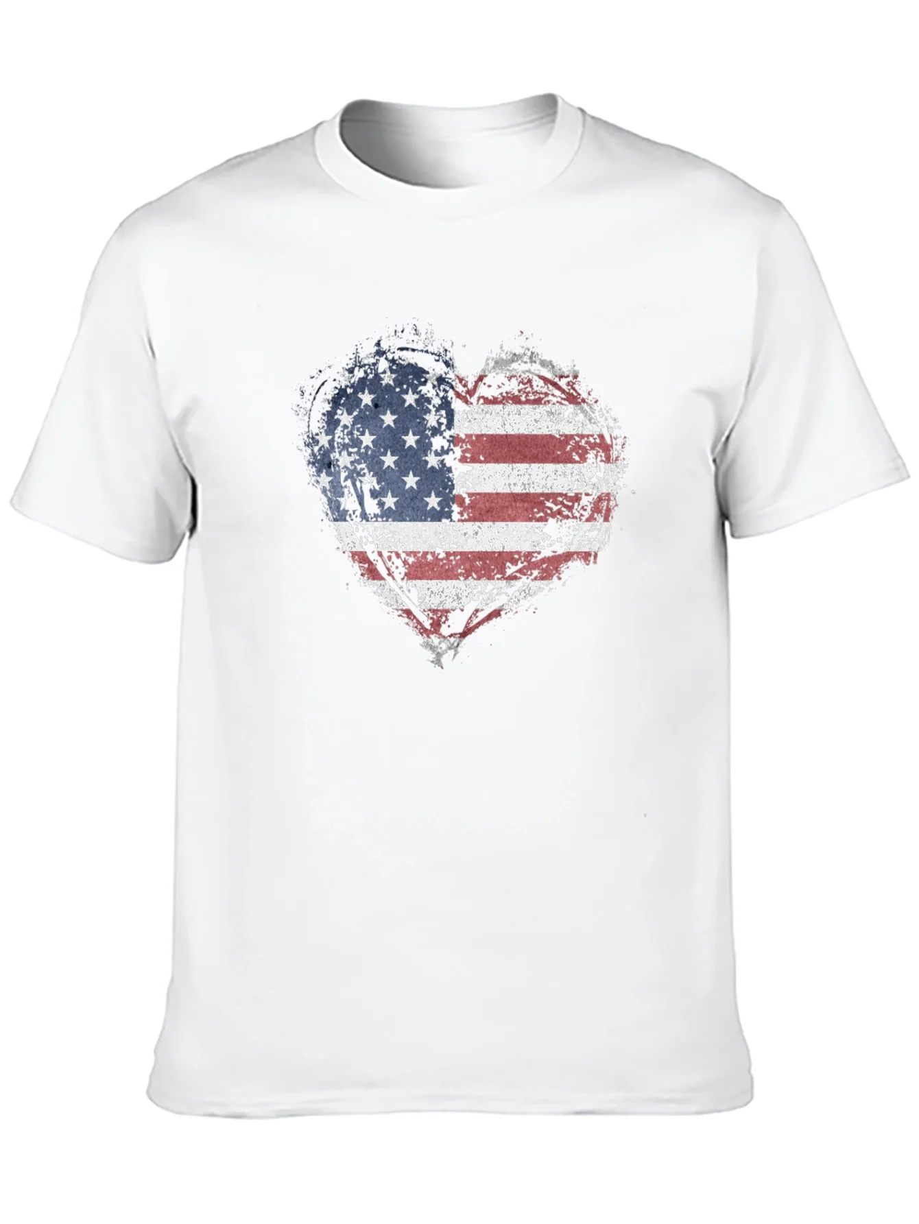 Camiseta Negra Coraz¨®n Bandera USA