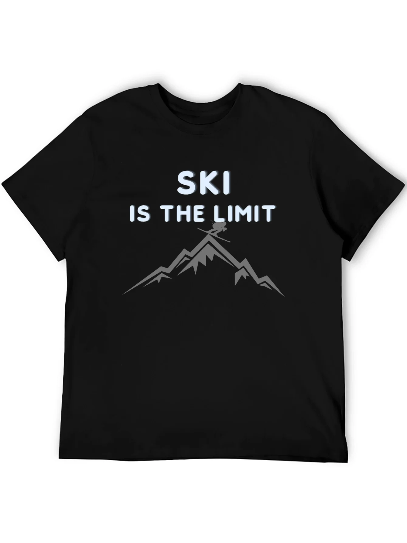 Camiseta Negra Ski is the Limit para Aventura Invernal