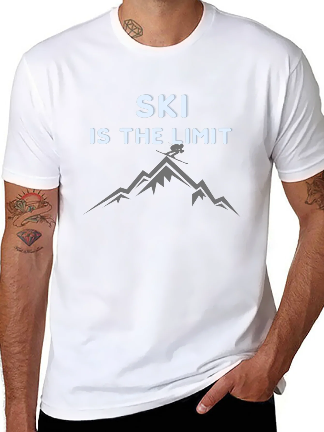 Camiseta Negra Ski is the Limit para Aventura Invernal