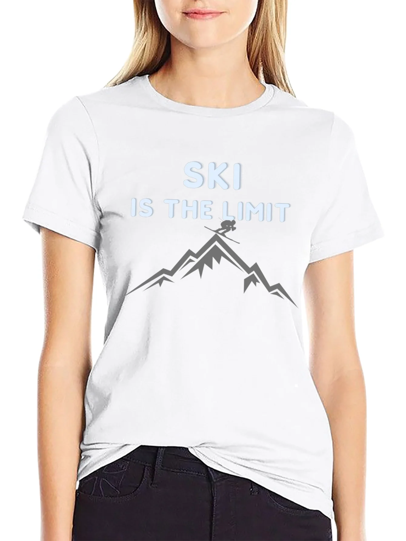 Camiseta Negra Ski is the Limit para Aventura Invernal