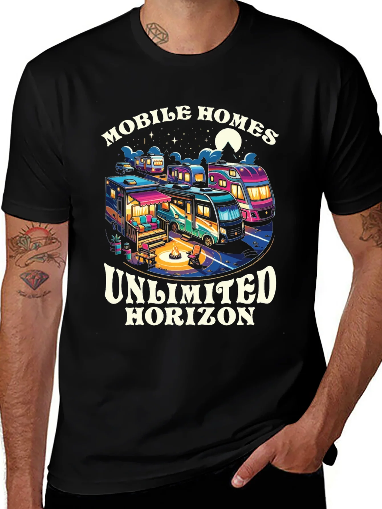 Camiseta Negra Mobile Homes Unlimited Horizon