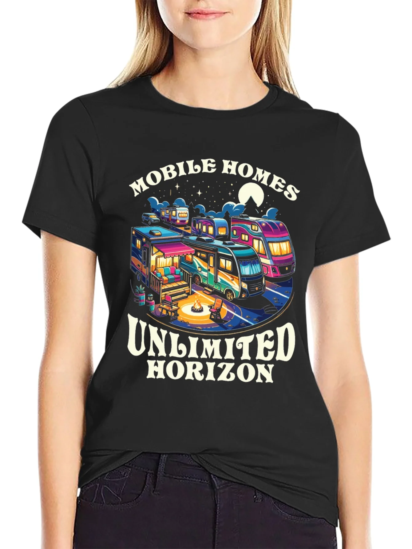 Camiseta Negra Mobile Homes Unlimited Horizon