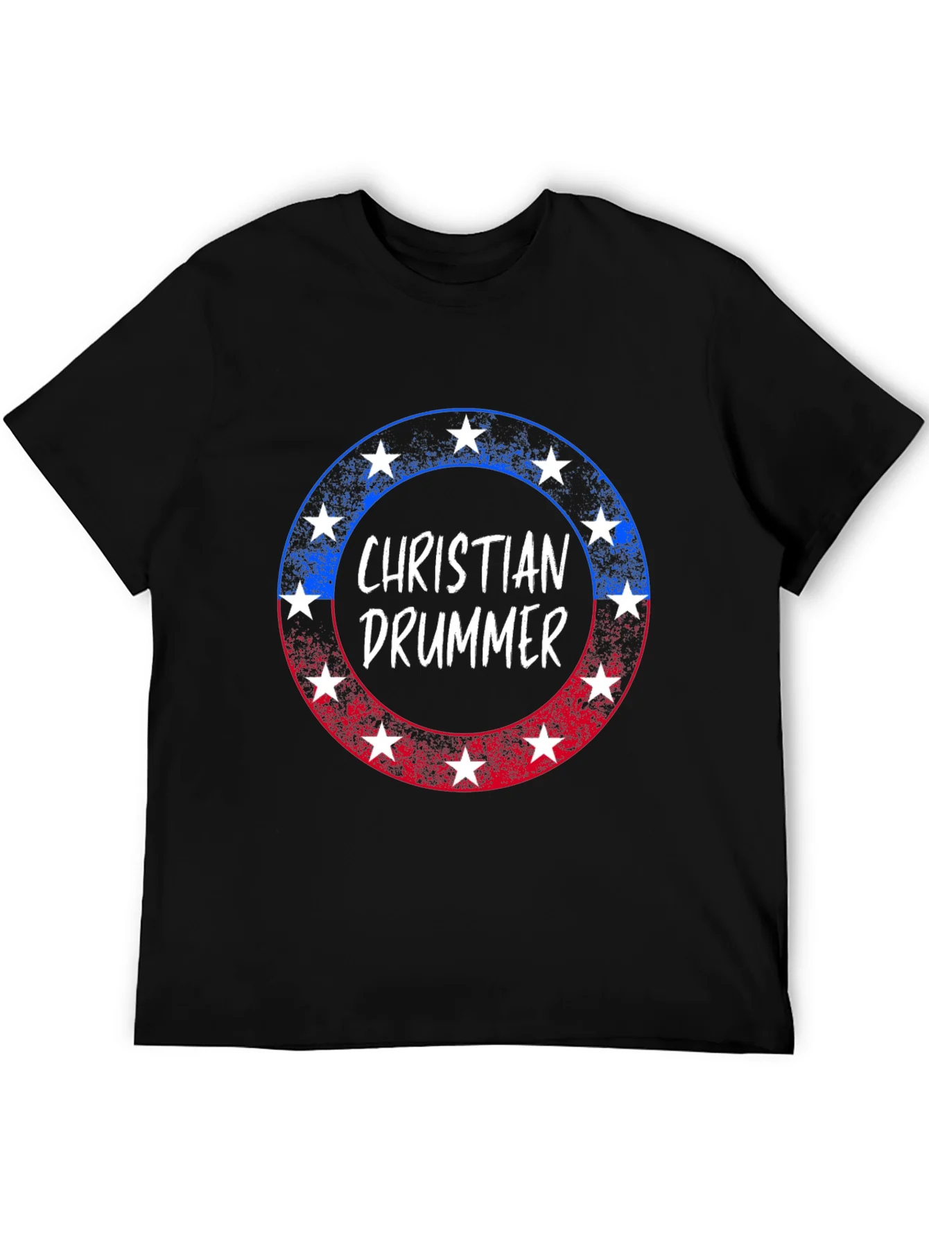Camiseta Cristiana de Baterista con Dise?o Patri¨®tico