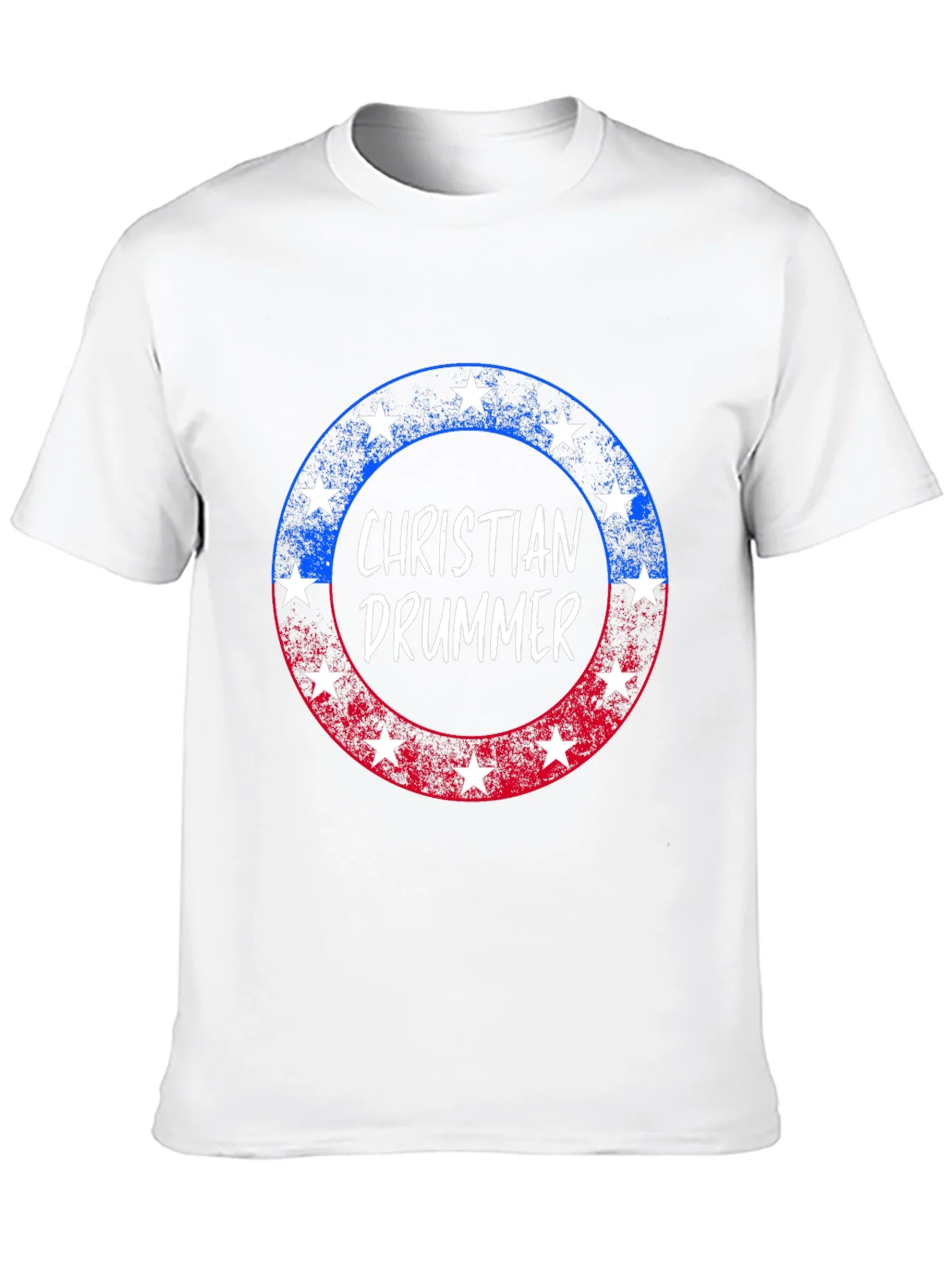 Camiseta Cristiana de Baterista con Dise?o Patri¨®tico